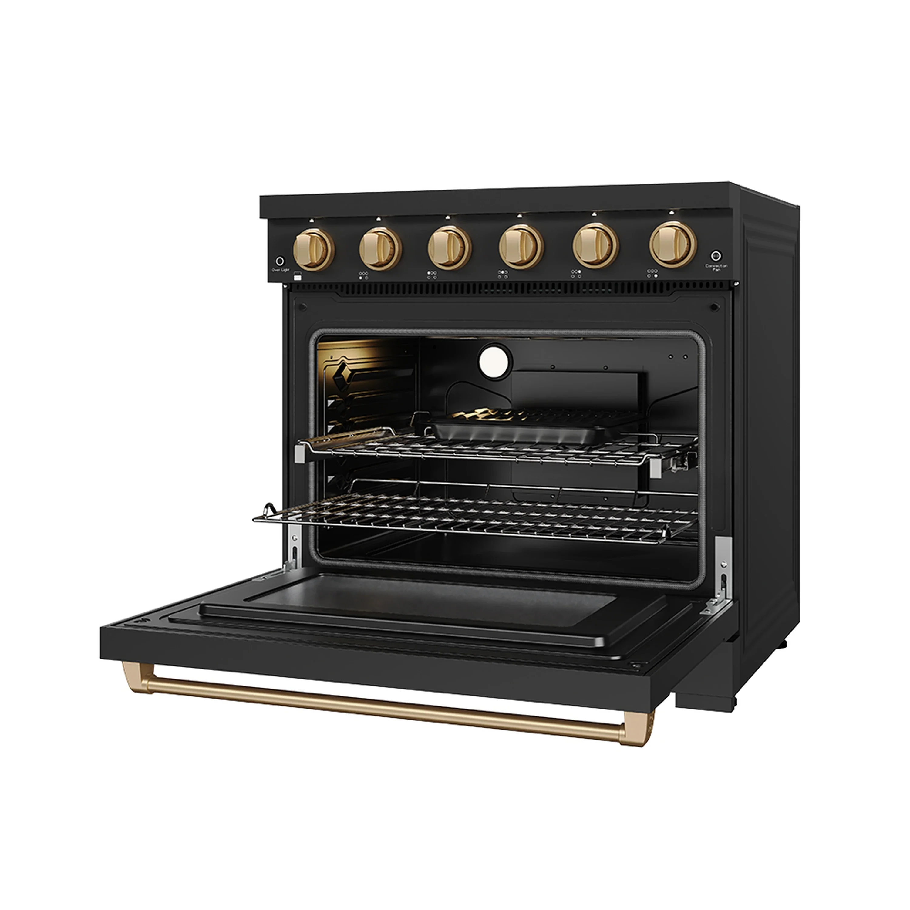 Gordon Ramsay by Thor Kitchen 36-inch Professional Electric Range in Black with Bronze Trim (RSE36PB-BRZ) - Image 6