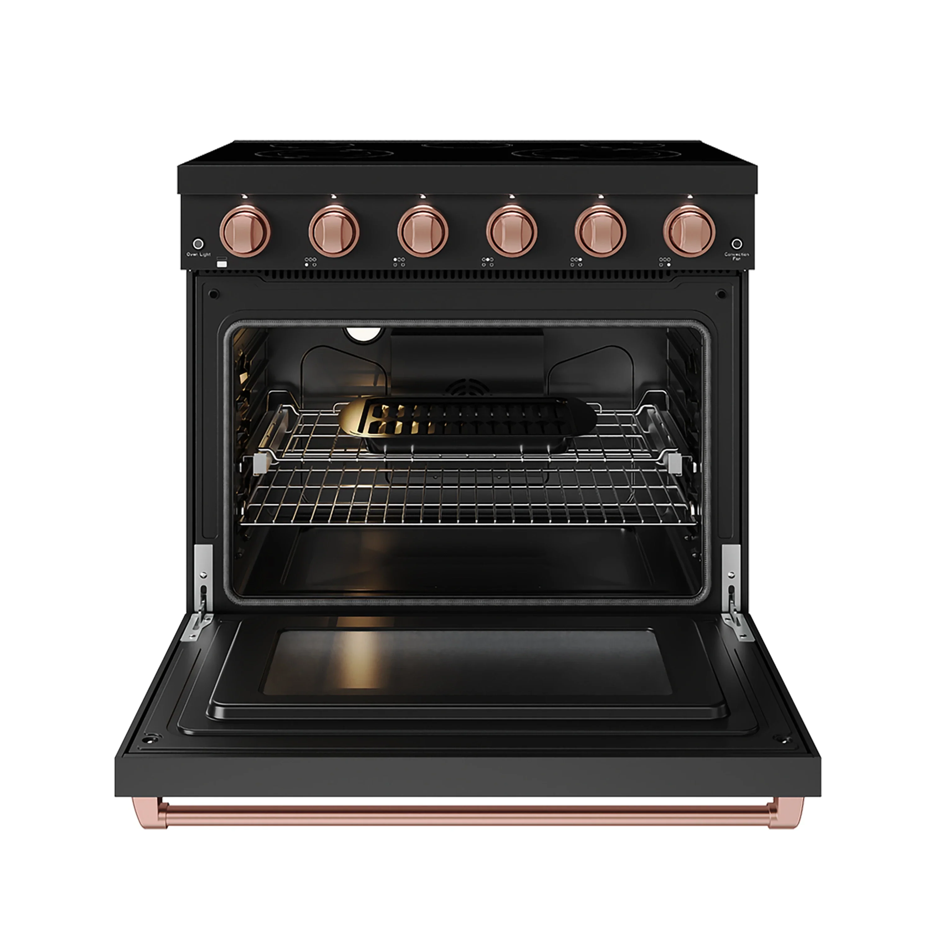 Gordon Ramsay by Thor Kitchen 36-inch Professional Electric Range in Black with Rose Gold Trim (RSE36PB-RSG) - Image 5