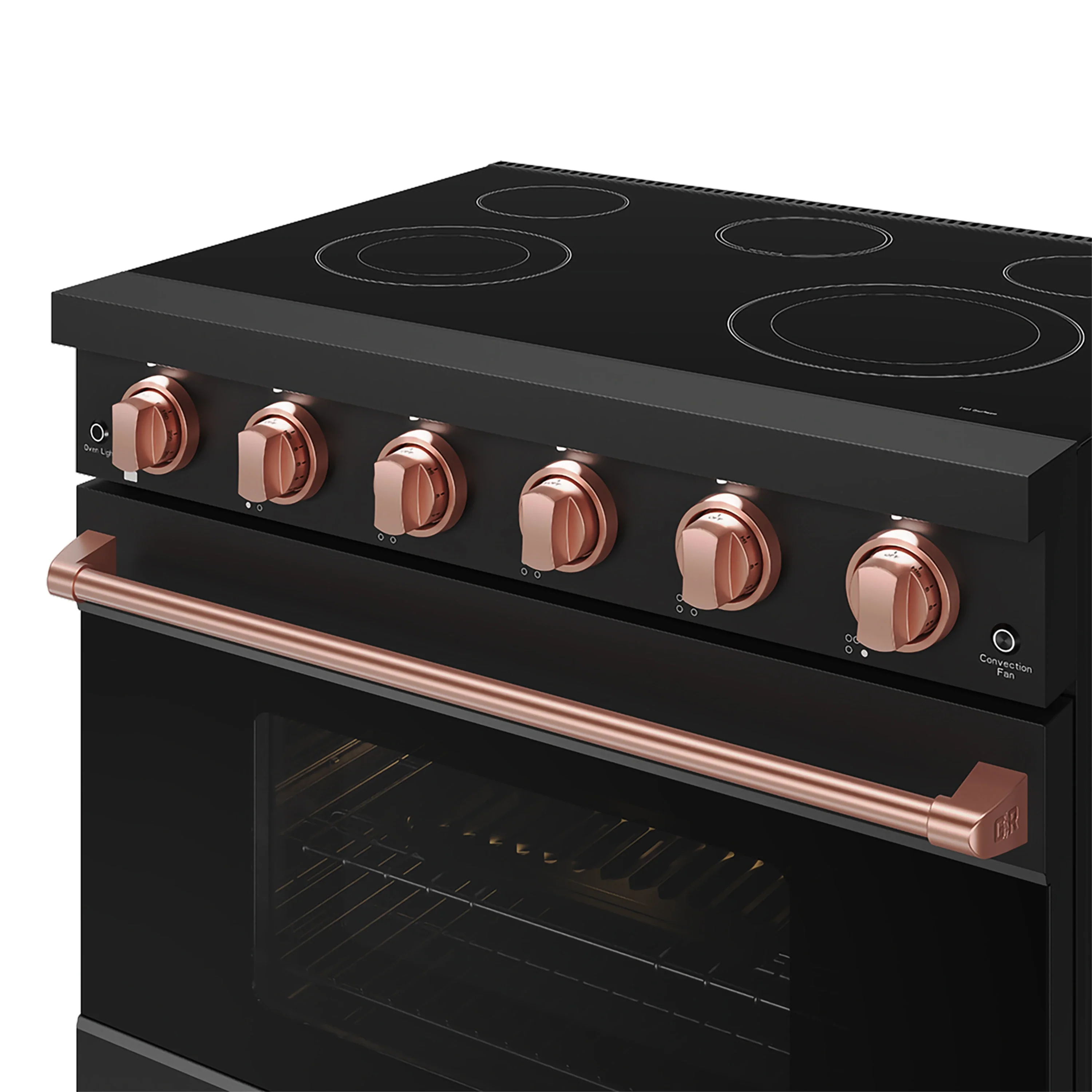 Gordon Ramsay by Thor Kitchen 36-inch Professional Electric Range in Black with Rose Gold Trim (RSE36PB-RSG) - Image 6