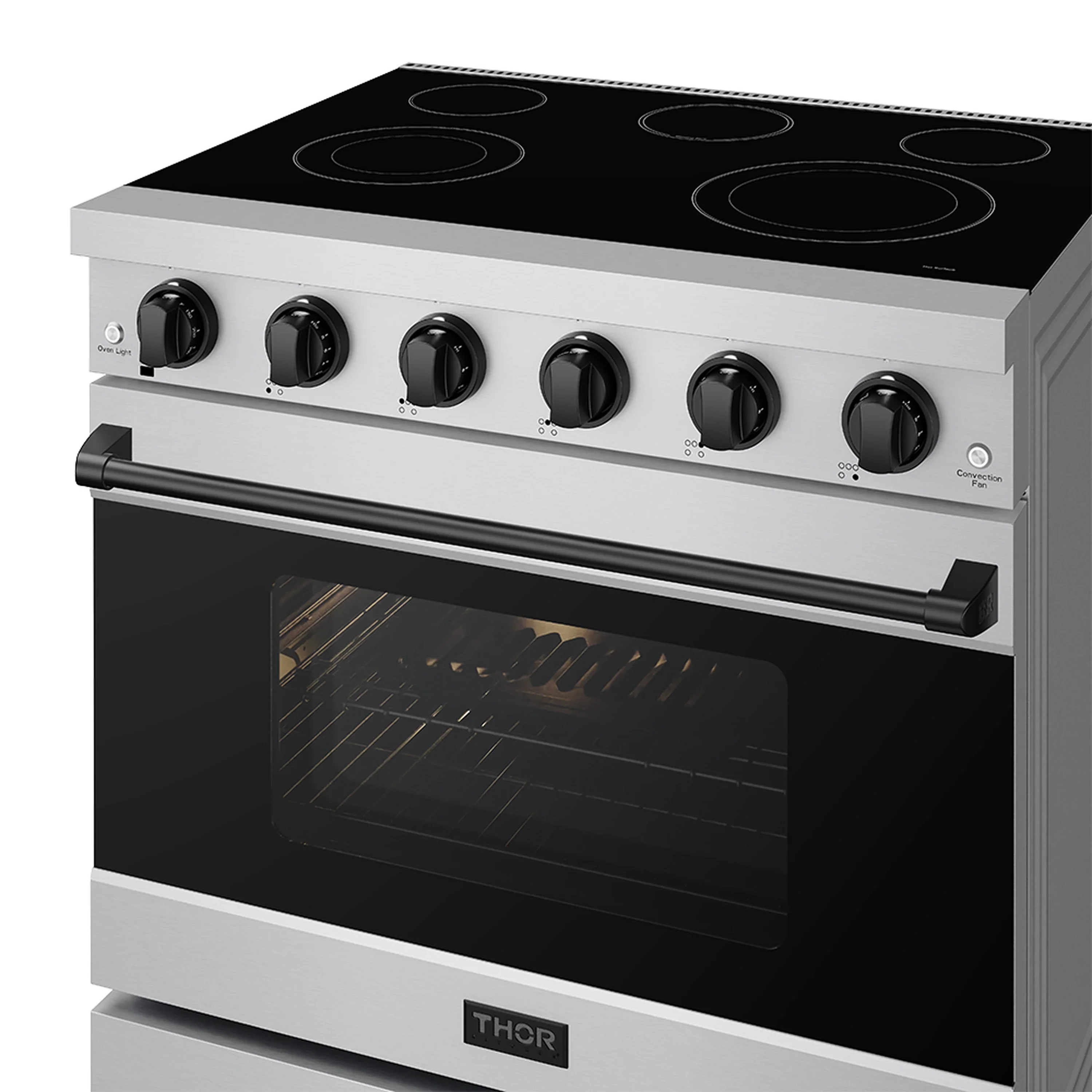 Gordon Ramsay by Thor Kitchen 36-inch Professional Electric Range in Stainless Steel with Black Trim (RSE36P-BLK) - Image 5