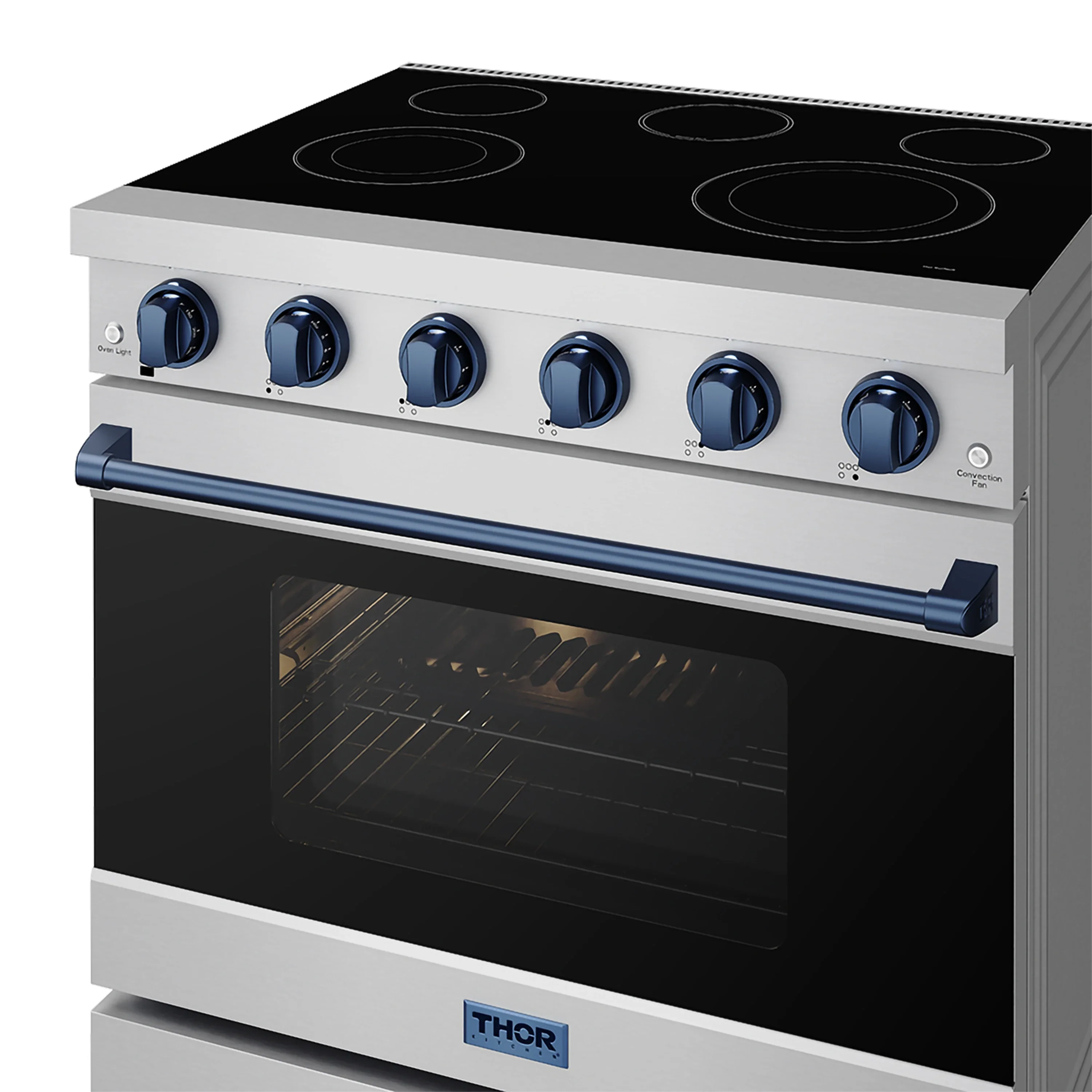 Gordon Ramsay by Thor Kitchen 36-inch Professional Electric Range in Stainless Steel with Blue Trim (RSE36P-BLU) - Image 5