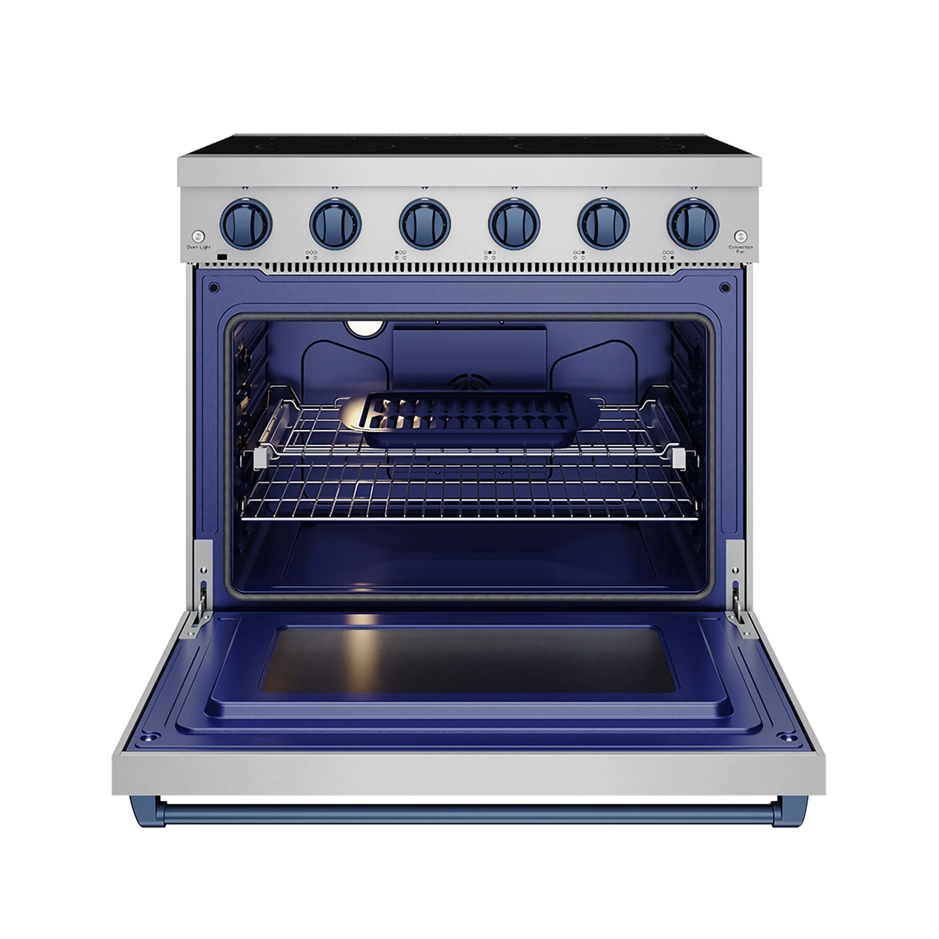 Gordon Ramsay by Thor Kitchen 36-inch Professional Electric Range in Stainless Steel with Blue Trim (RSE36P-BLU) - Image 6