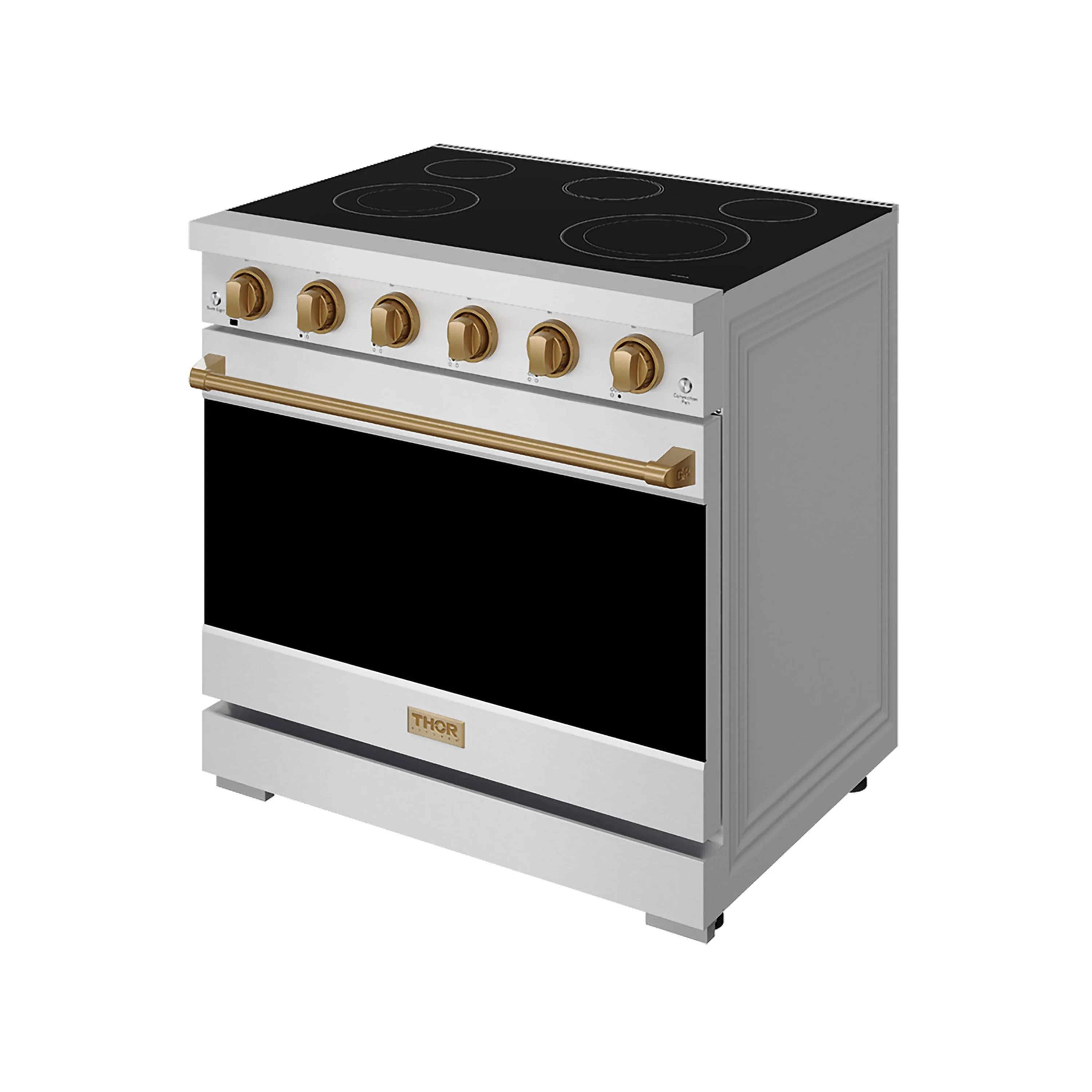 Gordon Ramsay by Thor Kitchen 36-inch Professional Electric Range in Stainless Steel with Bronze Trim (RSE36P-BRZ) - Image 4