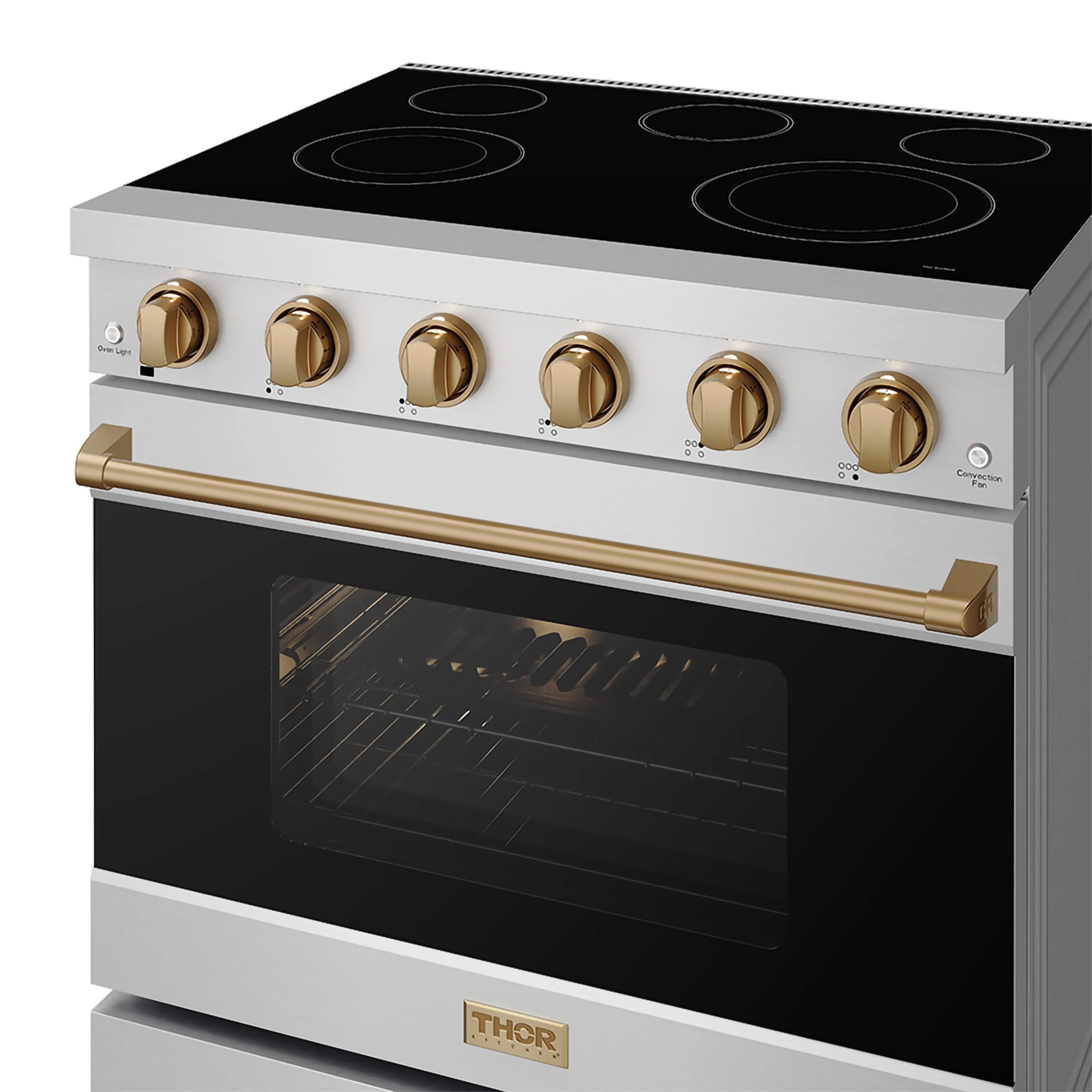 Gordon Ramsay by Thor Kitchen 36-inch Professional Electric Range in Stainless Steel with Bronze Trim (RSE36P-BRZ) - Image 5