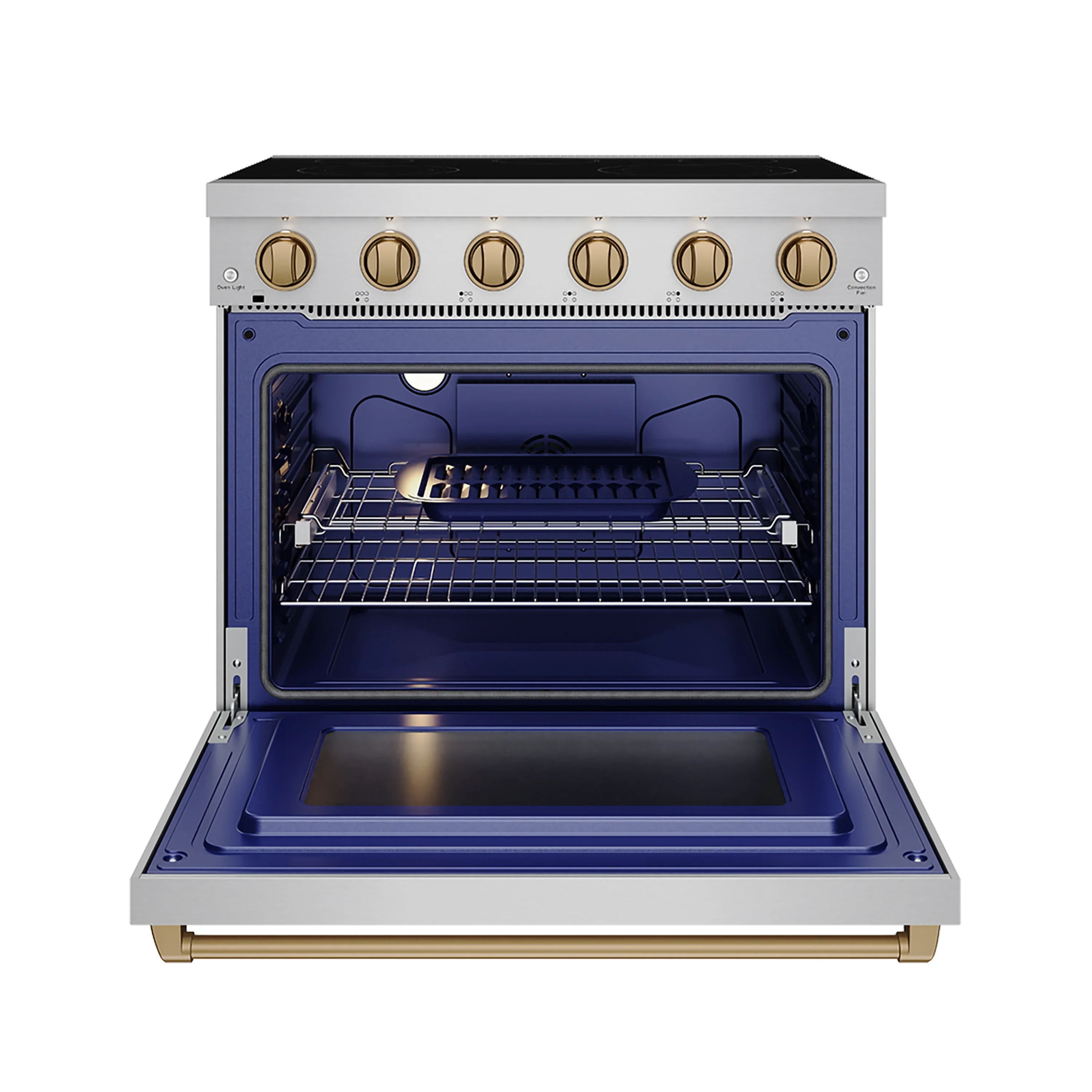 Gordon Ramsay by Thor Kitchen 36-inch Professional Electric Range in Stainless Steel with Bronze Trim (RSE36P-BRZ) - Image 6