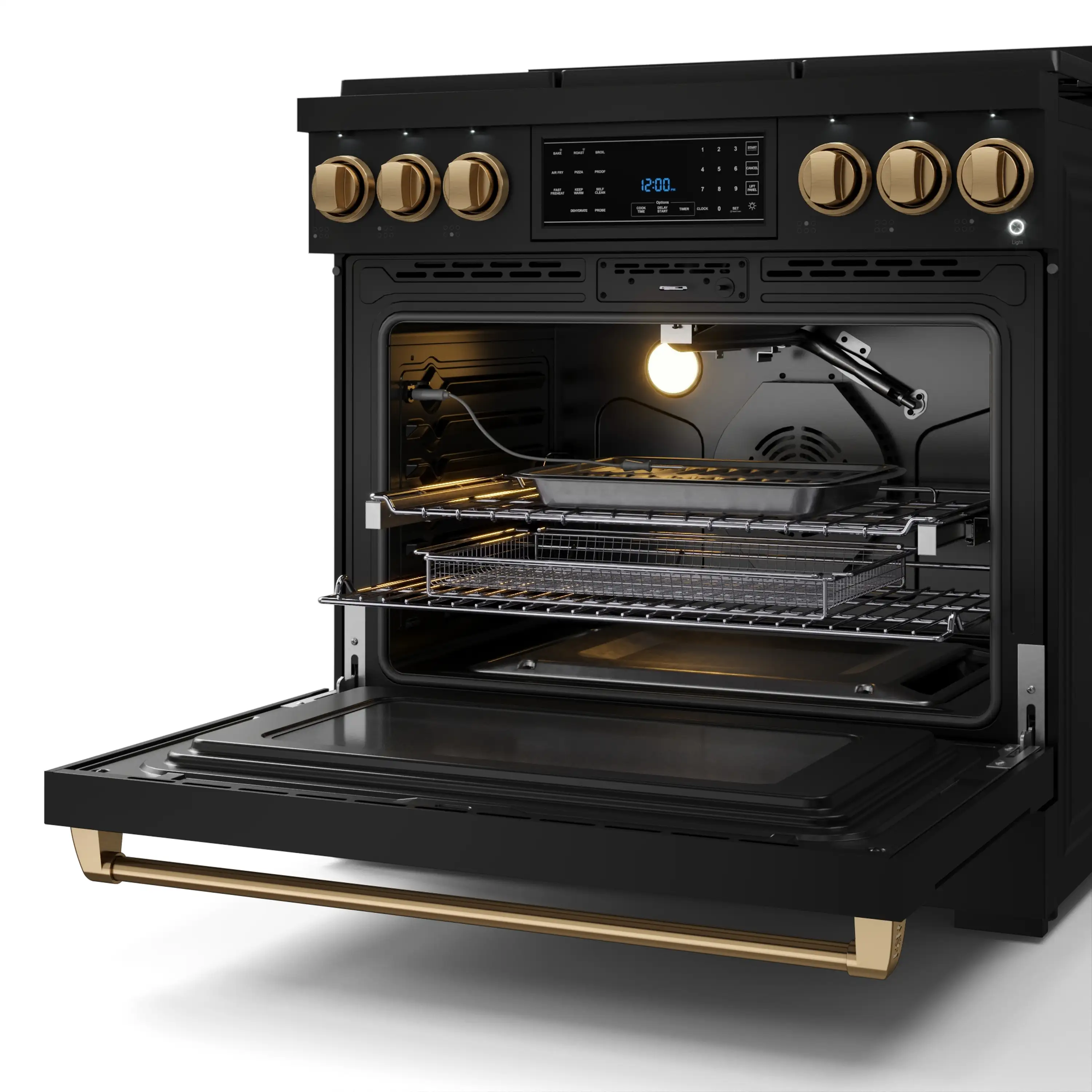 Gordon Ramsay by Thor Kitchen 36-Inch Professional Propane Gas Range with Tilt Panel Touch Control and 6.0 Cu. Ft. Self Clean Oven in Black with Bronze Trim (RSG36BLP-BRZ) - Image 10