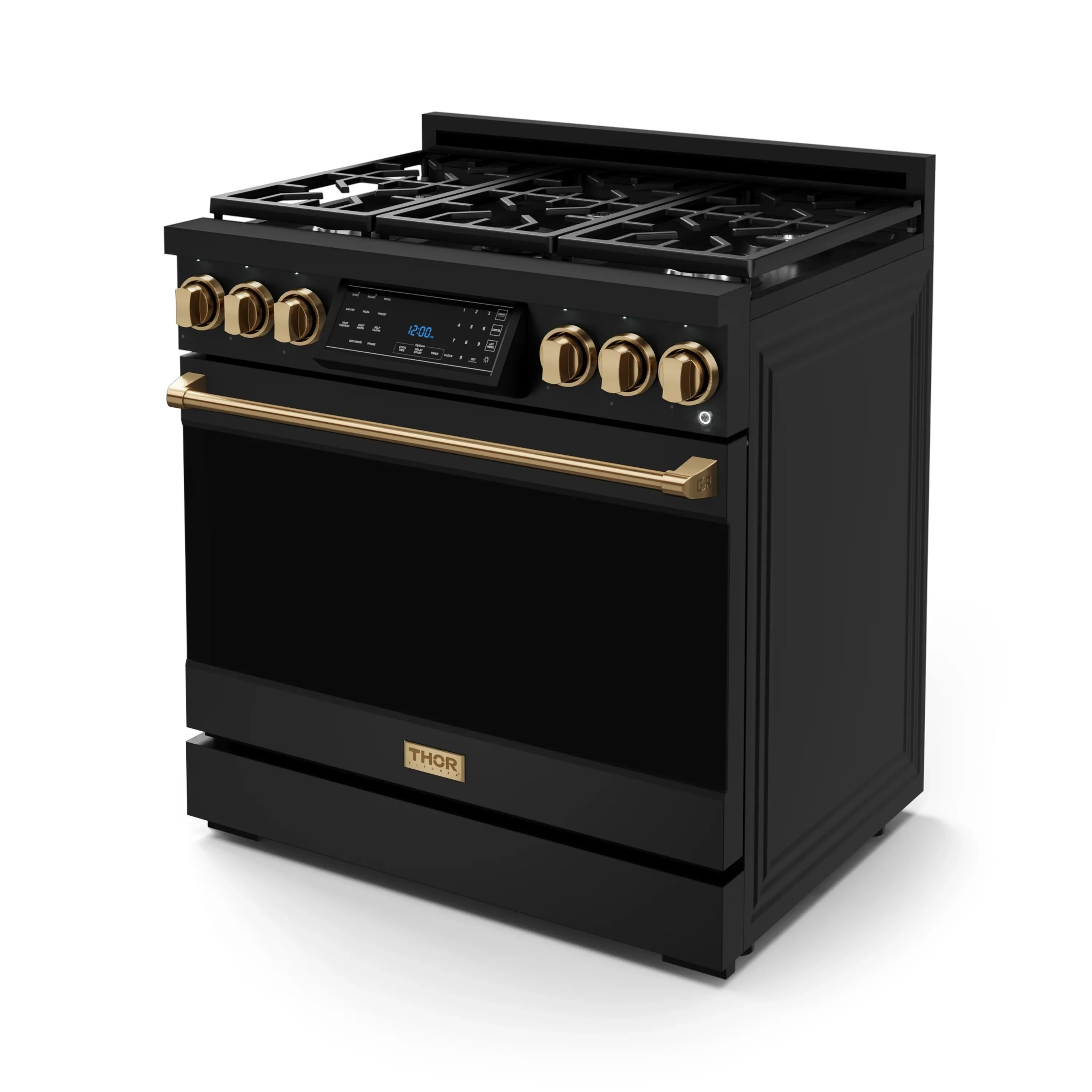 Gordon Ramsay by Thor Kitchen 36-Inch Professional Propane Gas Range with Tilt Panel Touch Control and 6.0 Cu. Ft. Self Clean Oven in Black with Bronze Trim (RSG36BLP-BRZ) - Image 8