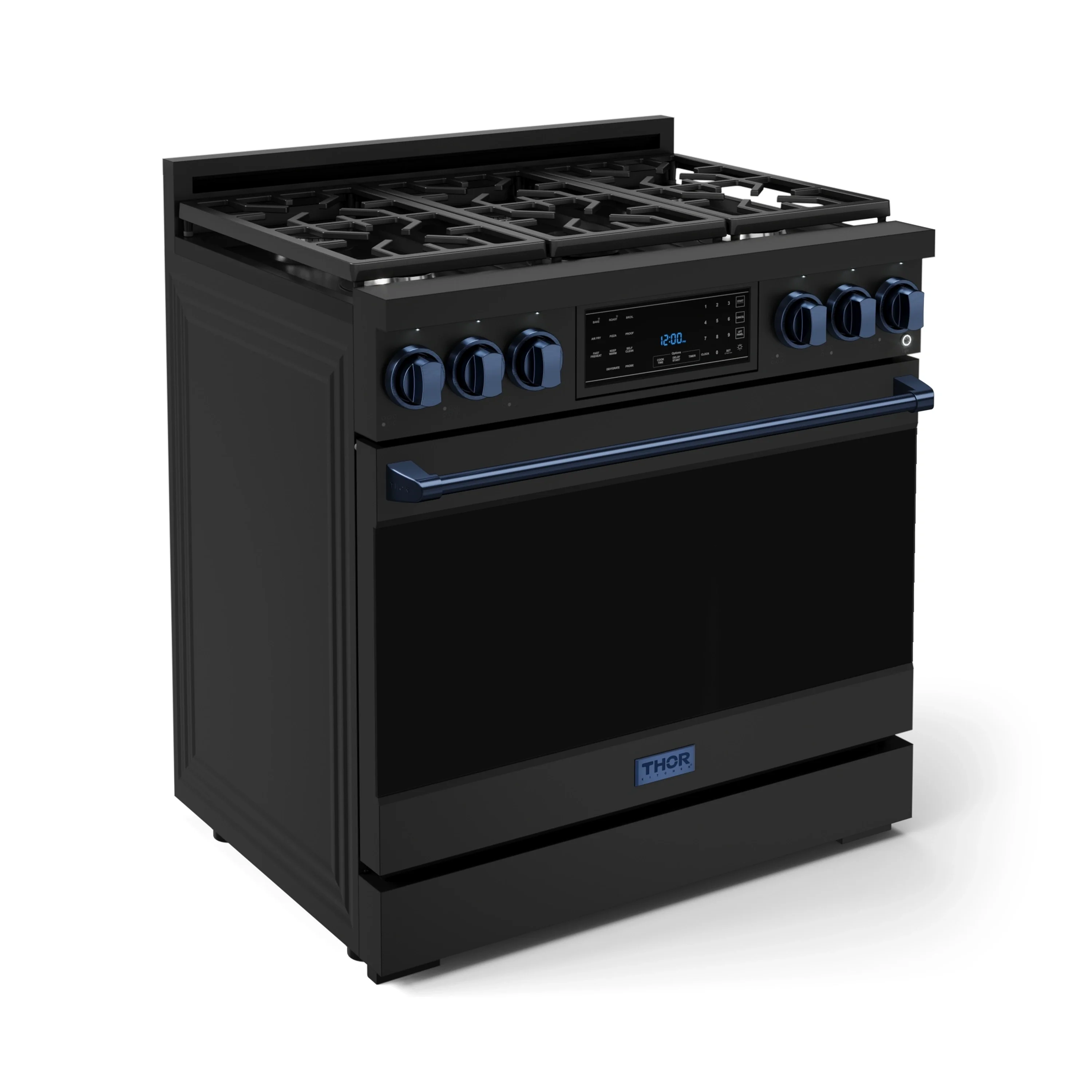 Gordon Ramsay by Thor Kitchen 36-Inch Propane Gas Range with Tilt Panel Touch Control and 6.0 Cu. Ft. Self Clean Oven in Black with Navy Blue Trim (RSG36BLP-BLU) - Image 4