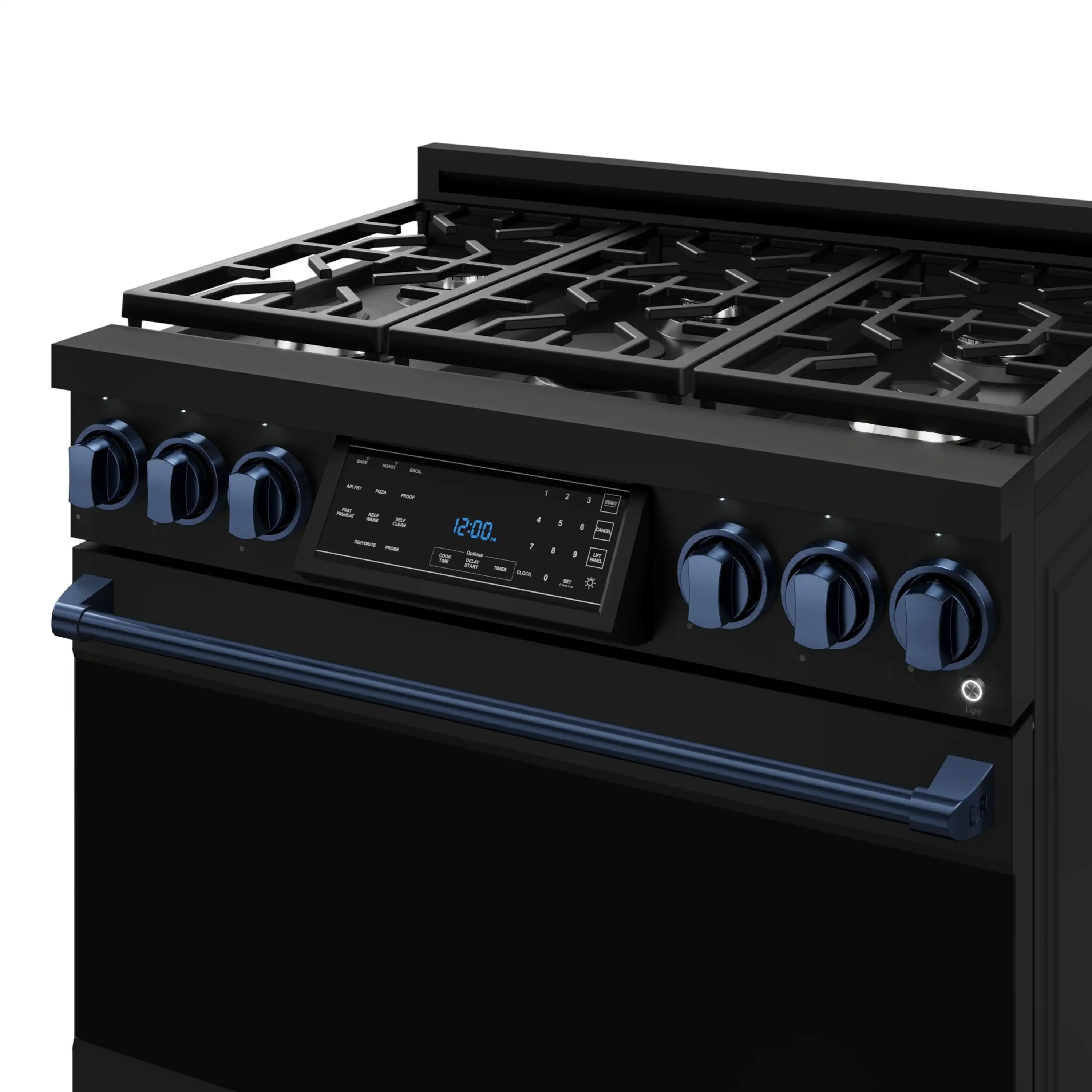 Gordon Ramsay by Thor Kitchen 36-Inch Propane Gas Range with Tilt Panel Touch Control and 6.0 Cu. Ft. Self Clean Oven in Black with Navy Blue Trim (RSG36BLP-BLU) - Image 9