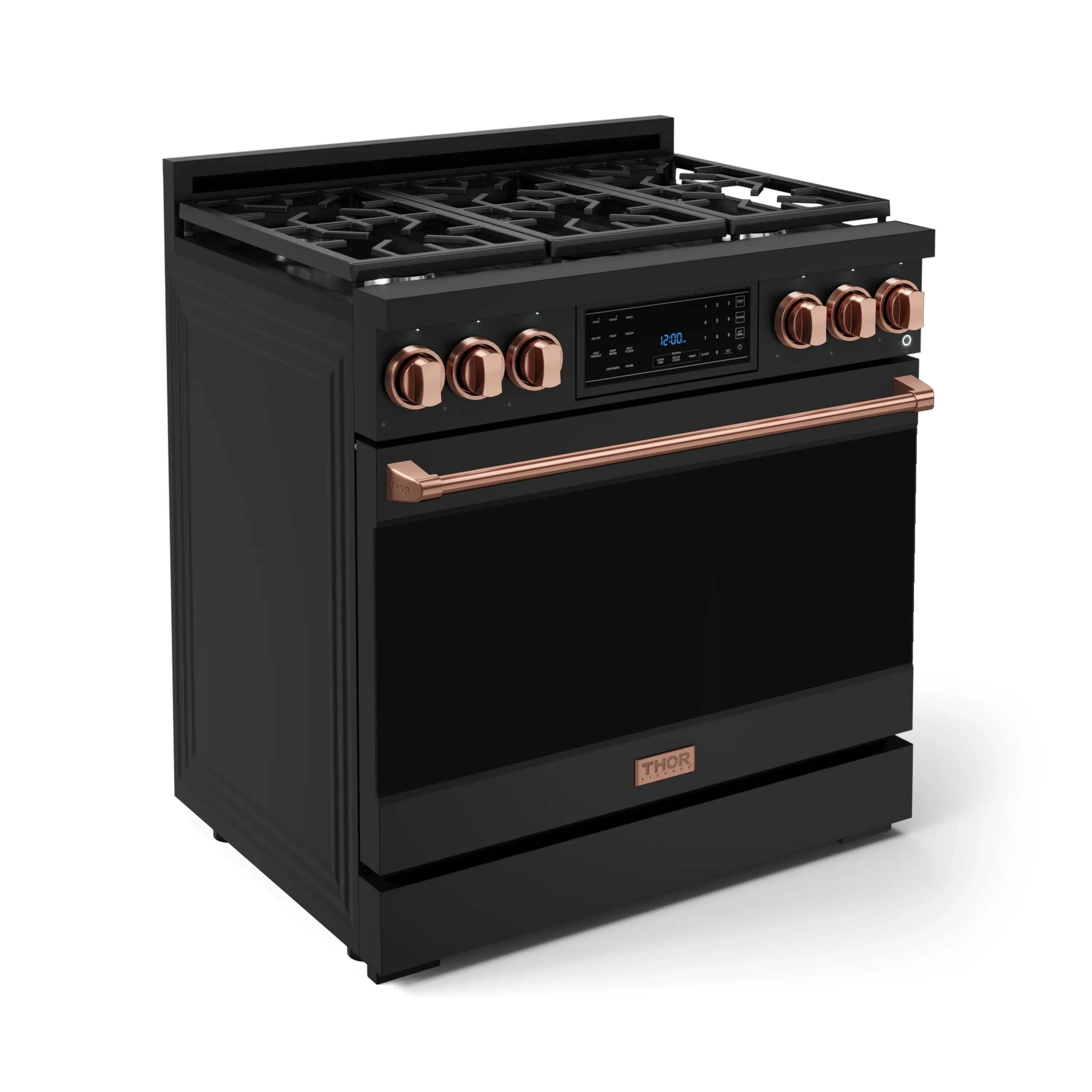 Gordon Ramsay by Thor Kitchen 36-Inch Professional Propane Gas Range with Tilt Panel Touch Control and 6.0 Cu. Ft. Self Clean Oven in Black with Rose Gold Trim (RSG36BLP-RSG) - Image 4