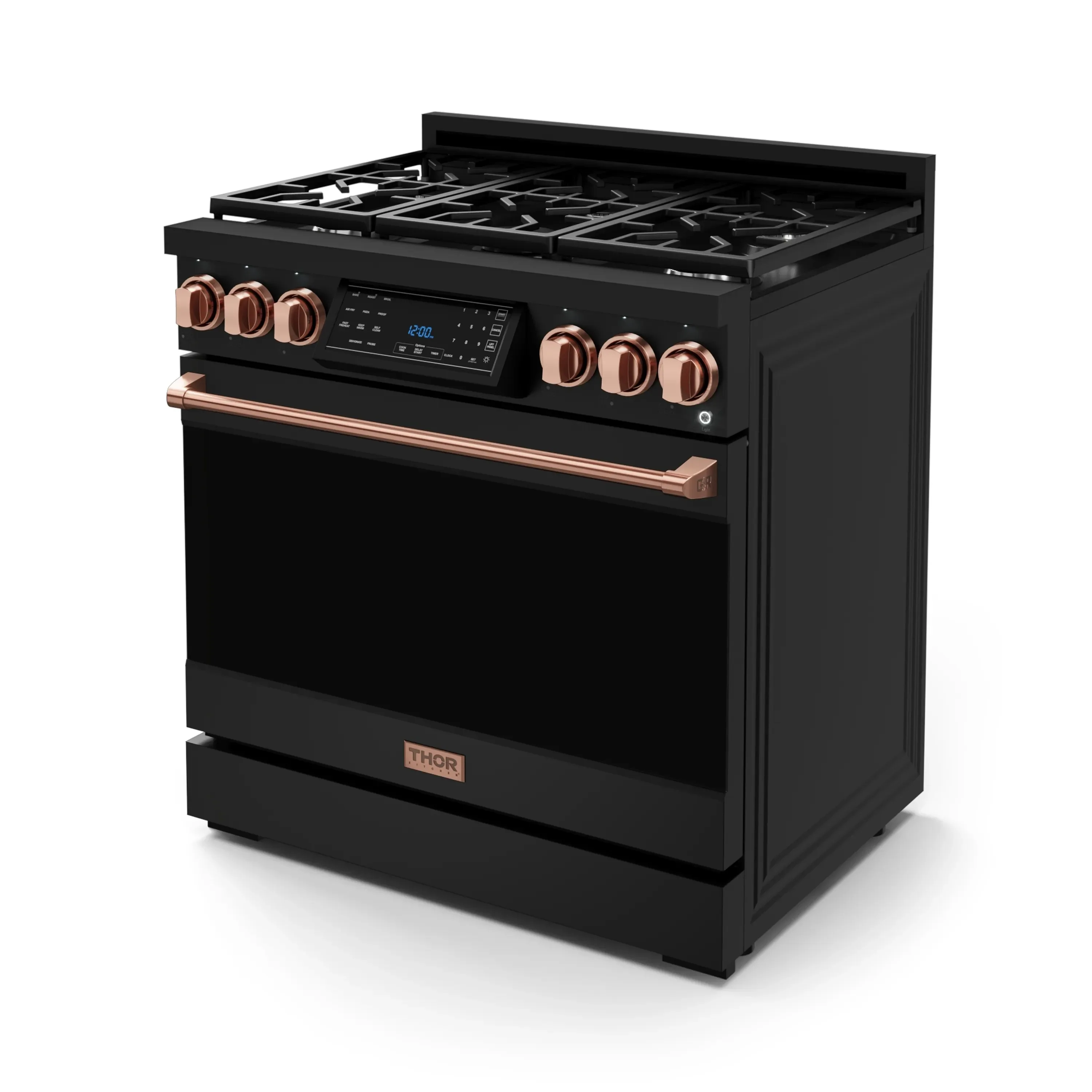 Gordon Ramsay by Thor Kitchen 36-Inch Professional Propane Gas Range with Tilt Panel Touch Control and 6.0 Cu. Ft. Self Clean Oven in Black with Rose Gold Trim (RSG36BLP-RSG) - Image 6