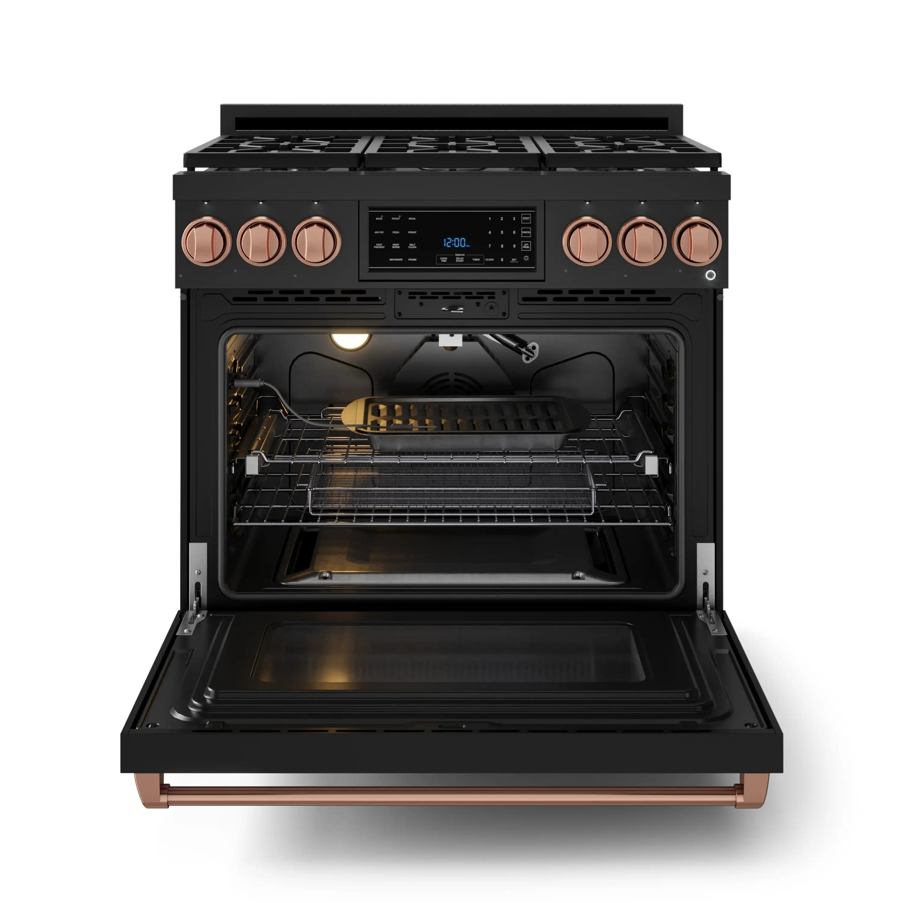 Gordon Ramsay by Thor Kitchen 36-Inch Professional Propane Gas Range with Tilt Panel Touch Control and 6.0 Cu. Ft. Self Clean Oven in Black with Rose Gold Trim (RSG36BLP-RSG) - Image 7