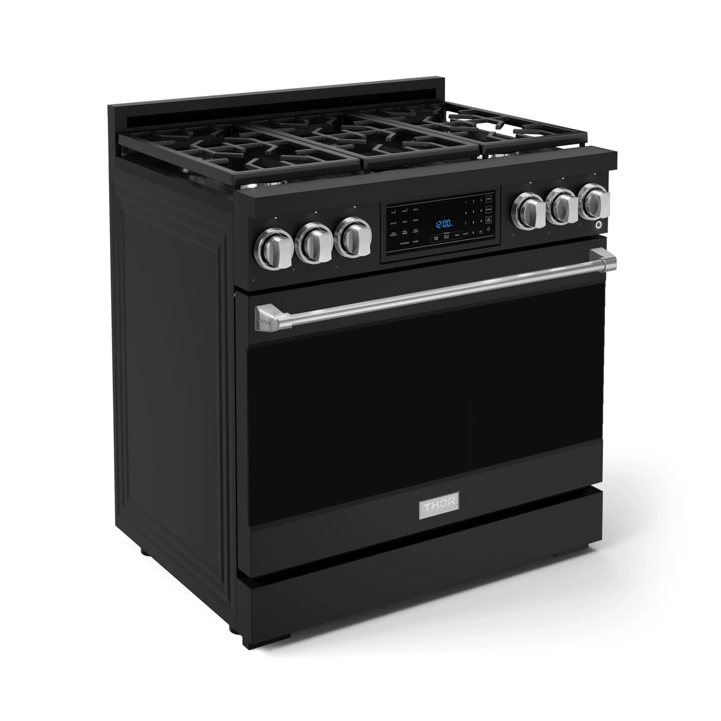 Gordon Ramsay by Thor Kitchen 36-Inch Professional Propane Gas Range with Tilt Panel Touch Control and 6.0 Cu. Ft. Self Clean Oven in Black with Stainless Steel Trim (RSG36BLP-SS) - Image 4