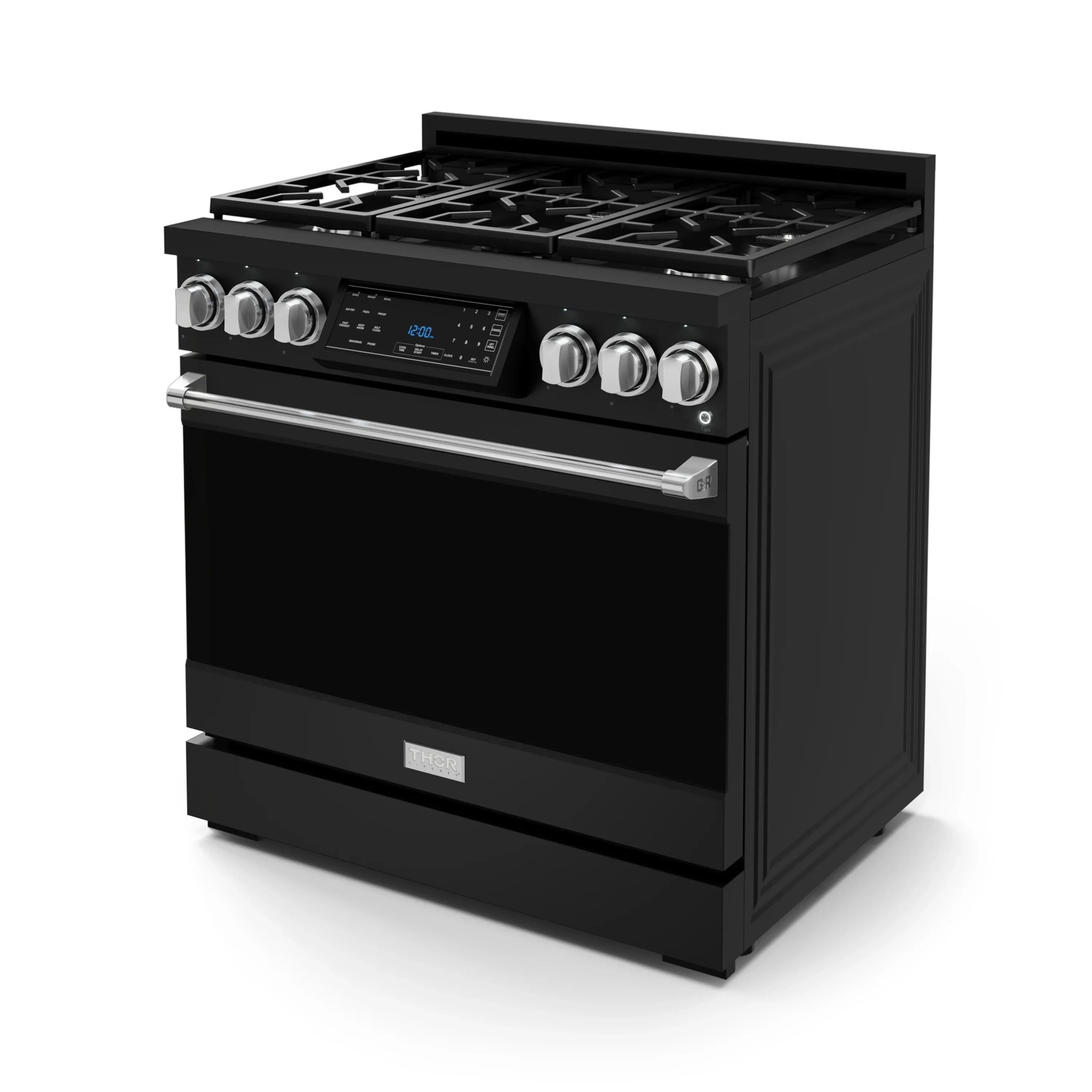 Gordon Ramsay by Thor Kitchen 36-Inch Professional Propane Gas Range with Tilt Panel Touch Control and 6.0 Cu. Ft. Self Clean Oven in Black with Stainless Steel Trim (RSG36BLP-SS) - Image 6