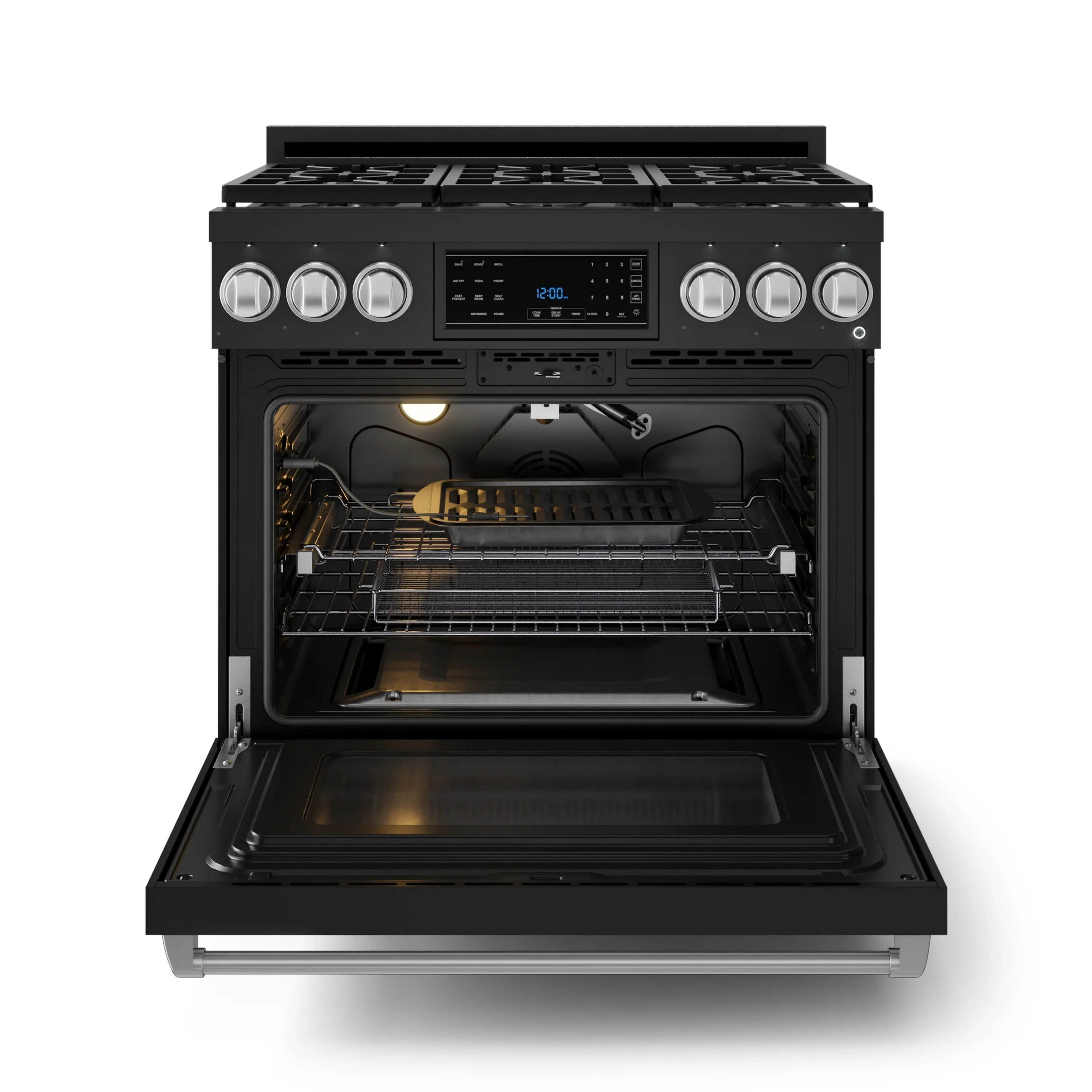 Gordon Ramsay by Thor Kitchen 36-Inch Professional Propane Gas Range with Tilt Panel Touch Control and 6.0 Cu. Ft. Self Clean Oven in Black with Stainless Steel Trim (RSG36BLP-SS) - Image 7