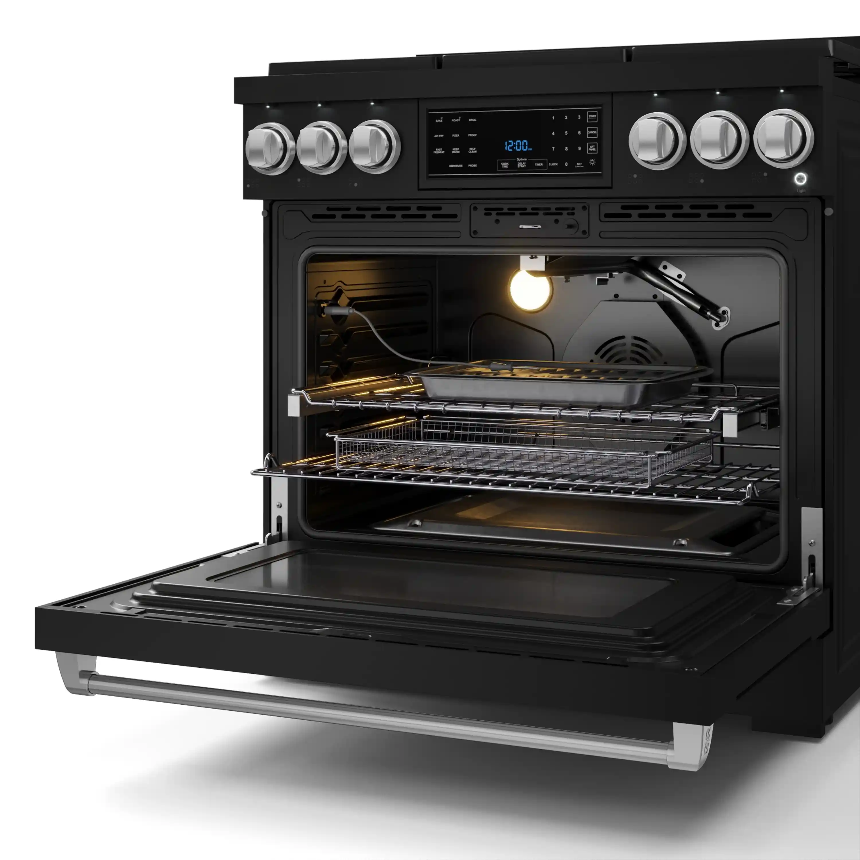 Gordon Ramsay by Thor Kitchen 36-Inch Professional Propane Gas Range with Tilt Panel Touch Control and 6.0 Cu. Ft. Self Clean Oven in Black with Stainless Steel Trim (RSG36BLP-SS) - Image 8