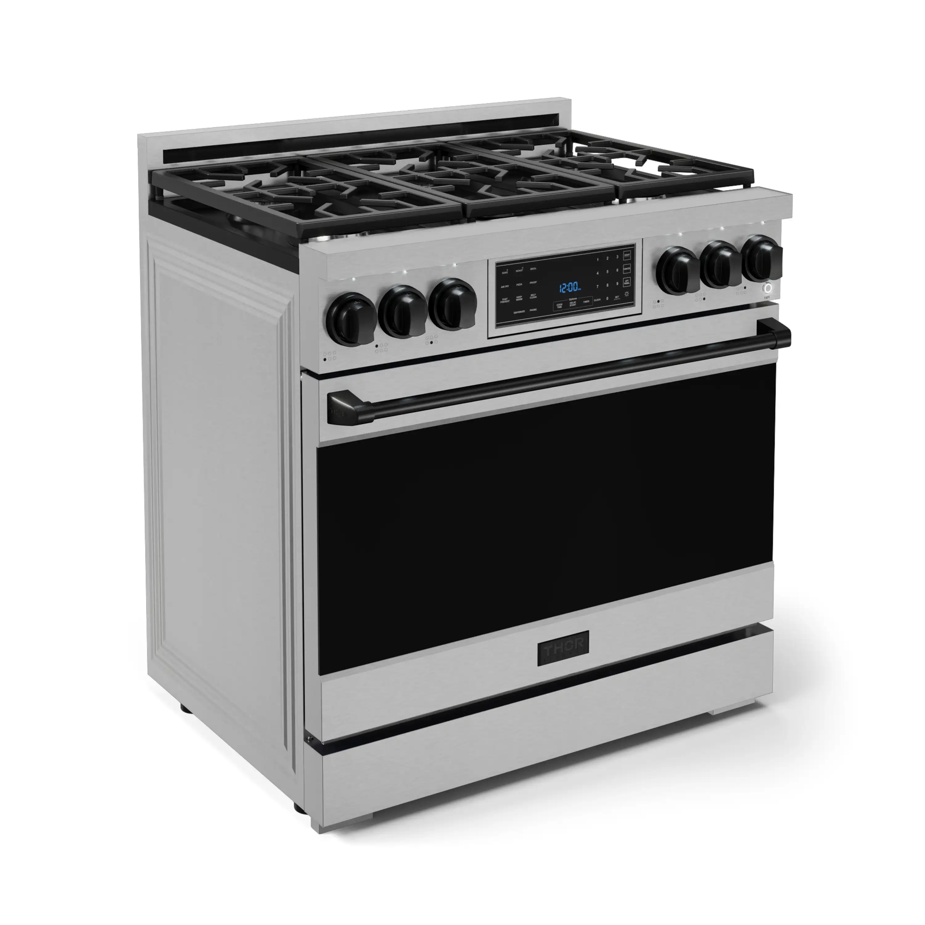 Gordon Ramsay by Thor Kitchen 36-Inch Professional Propane Gas Range with Tilt Panel Touch Control and 6.0 Cu. Ft. Self Clean Oven in Stainless Steel with Black Trim (RSG36LP-BLK) - Image 4