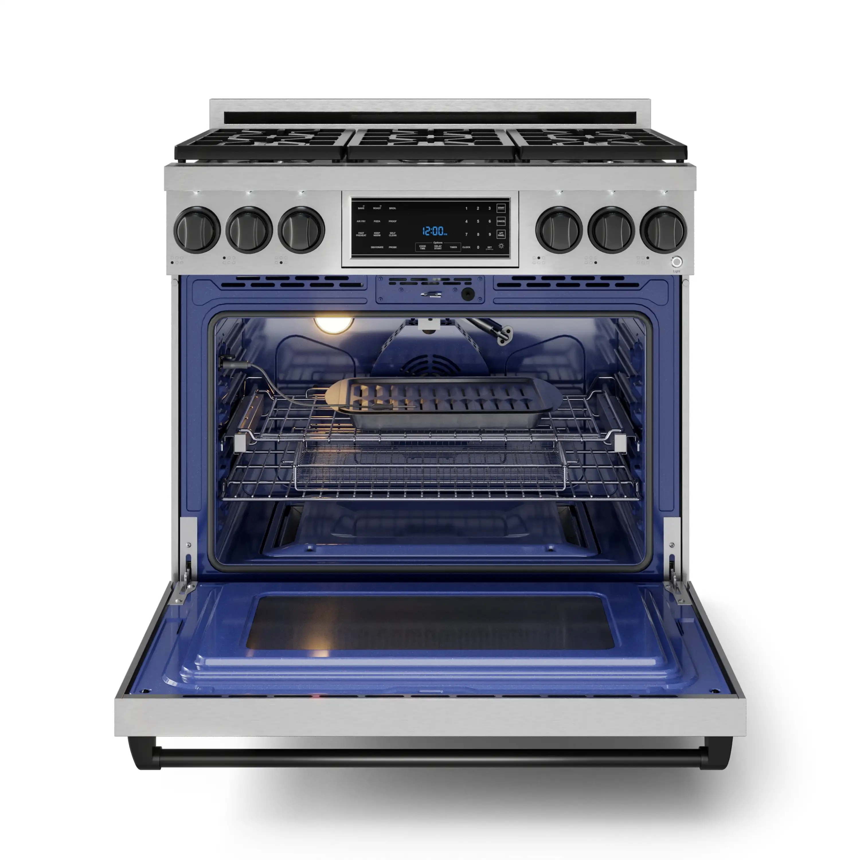 Gordon Ramsay by Thor Kitchen 36-Inch Professional Propane Gas Range with Tilt Panel Touch Control and 6.0 Cu. Ft. Self Clean Oven in Stainless Steel with Black Trim (RSG36LP-BLK) - Image 7