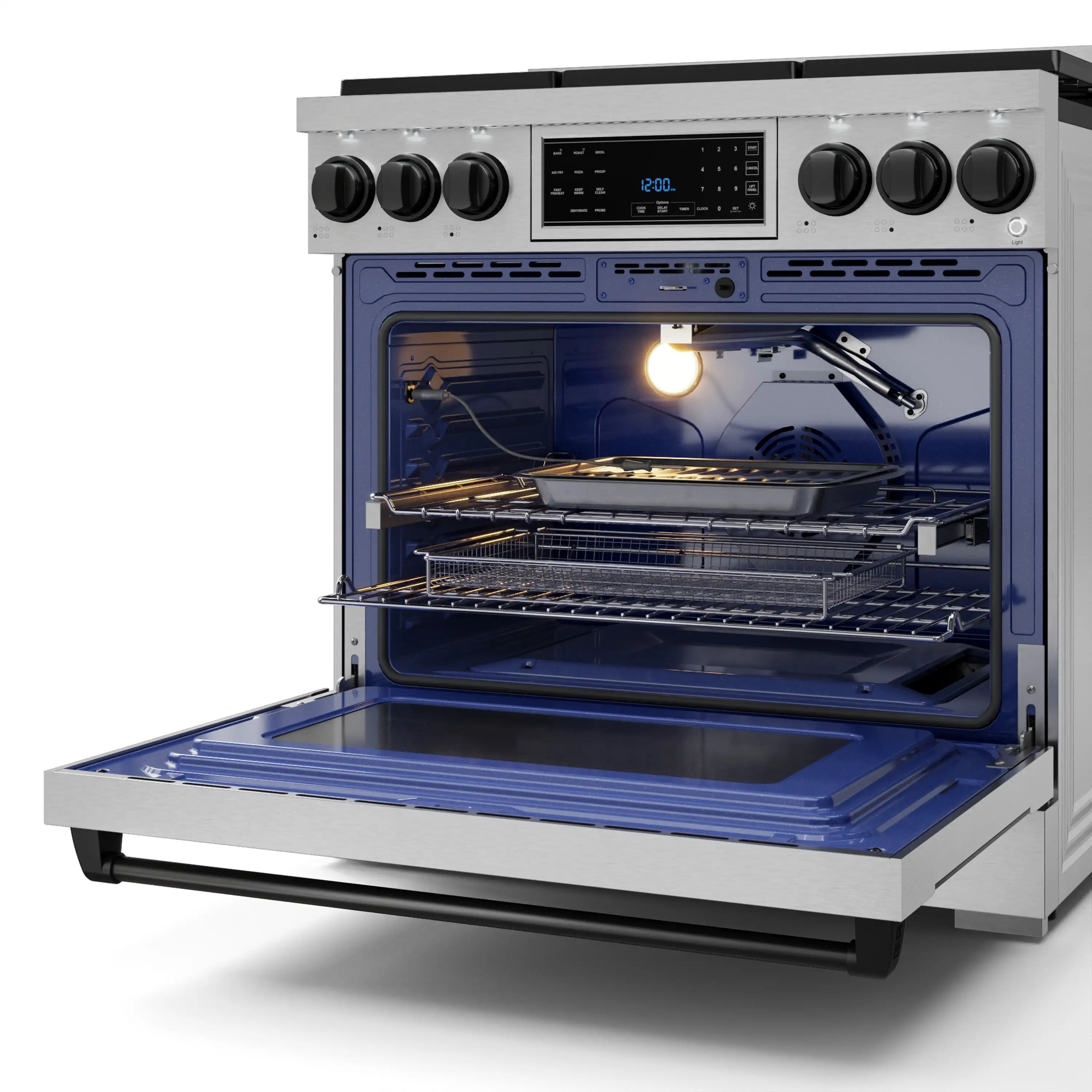 Gordon Ramsay by Thor Kitchen 36-Inch Professional Propane Gas Range with Tilt Panel Touch Control and 6.0 Cu. Ft. Self Clean Oven in Stainless Steel with Black Trim (RSG36LP-BLK) - Image 8