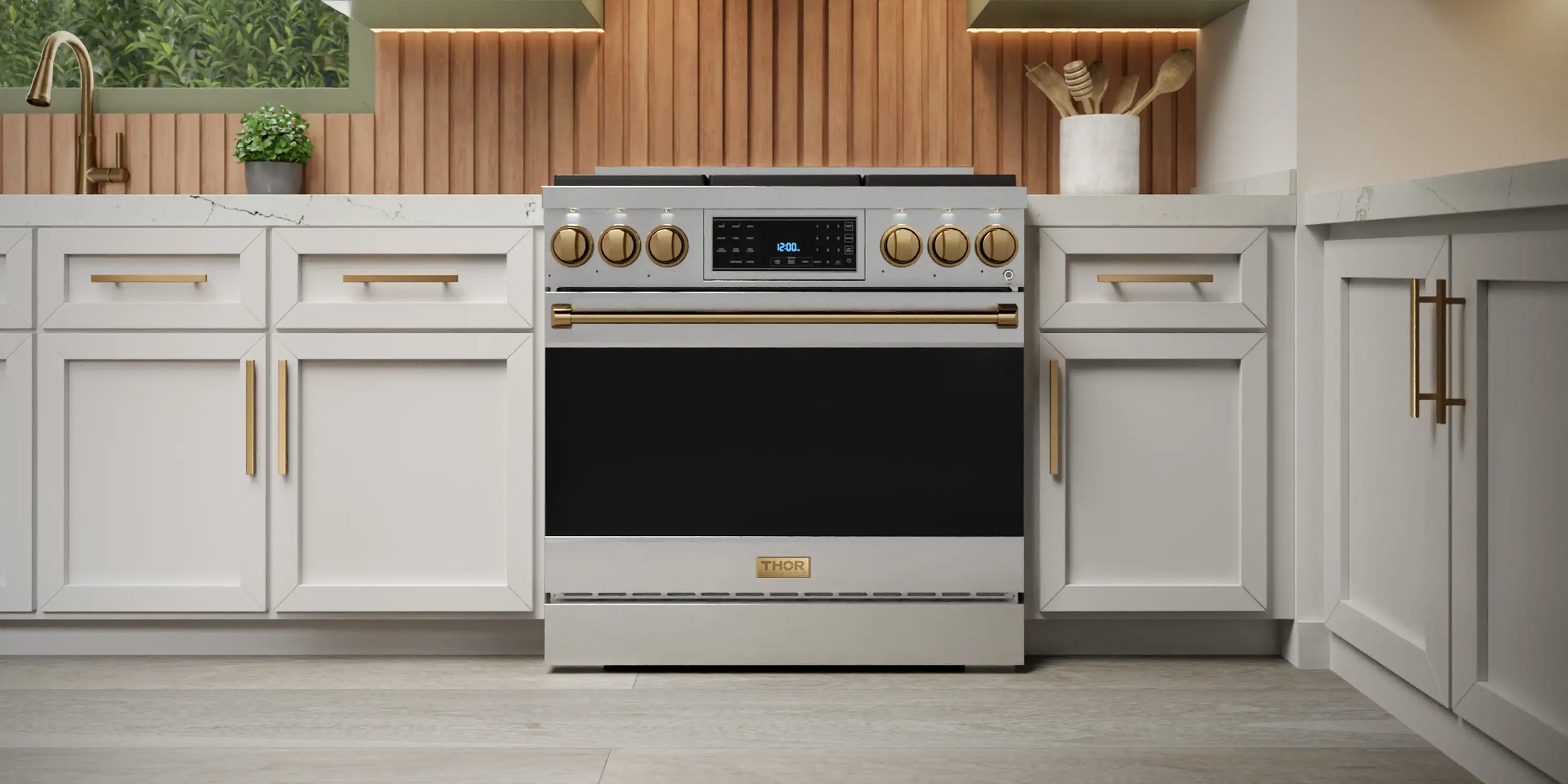 Gordon Ramsay by Thor Kitchen 36-Inch Professional Propane Gas Range with Tilt Panel Touch Control and 6.0 Cu. Ft. Self Clean Oven in Stainless Steel with Bronze Trim (RSG36LP-BRZ) - Image 4