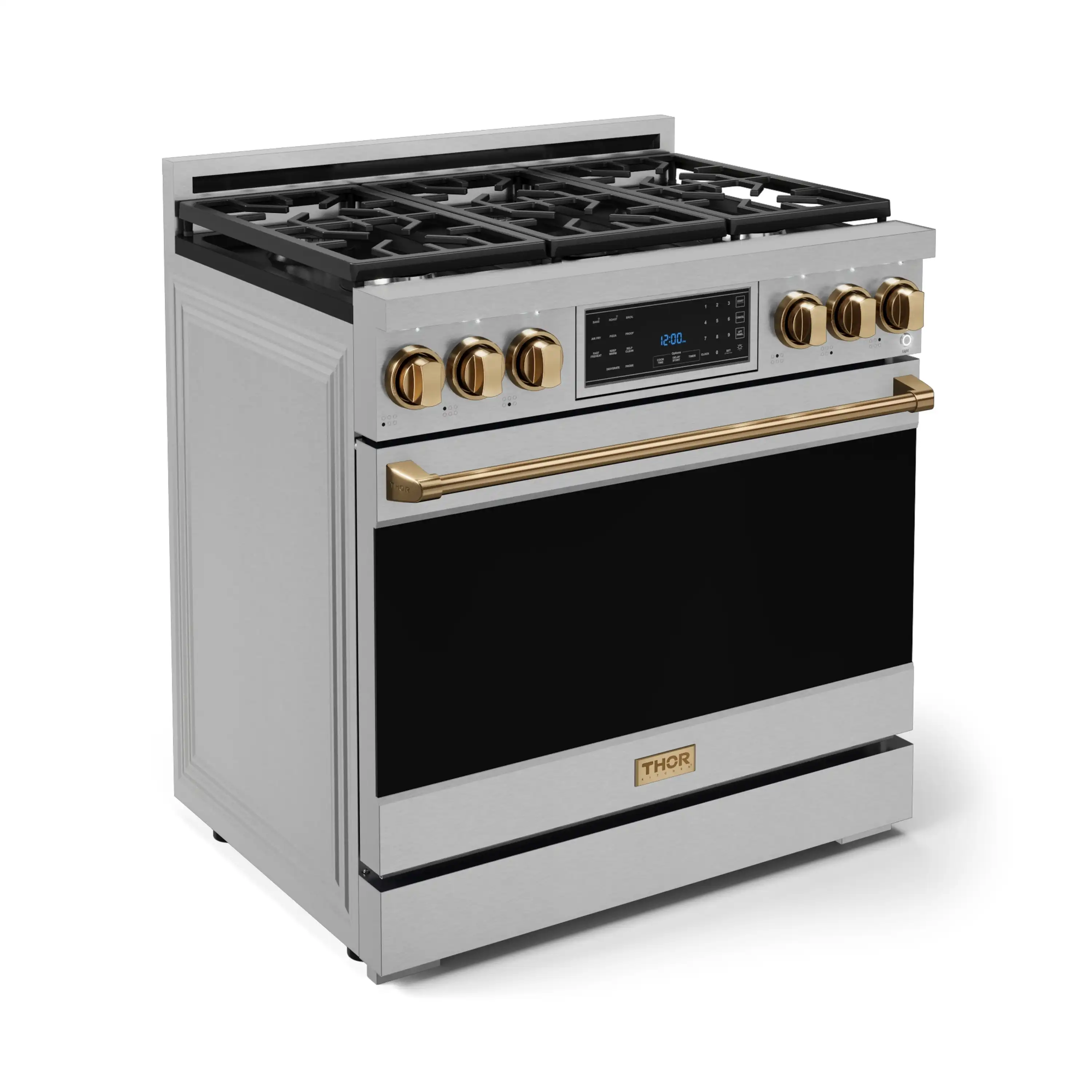 Gordon Ramsay by Thor Kitchen 36-Inch Professional Propane Gas Range with Tilt Panel Touch Control and 6.0 Cu. Ft. Self Clean Oven in Stainless Steel with Bronze Trim (RSG36LP-BRZ) - Image 6