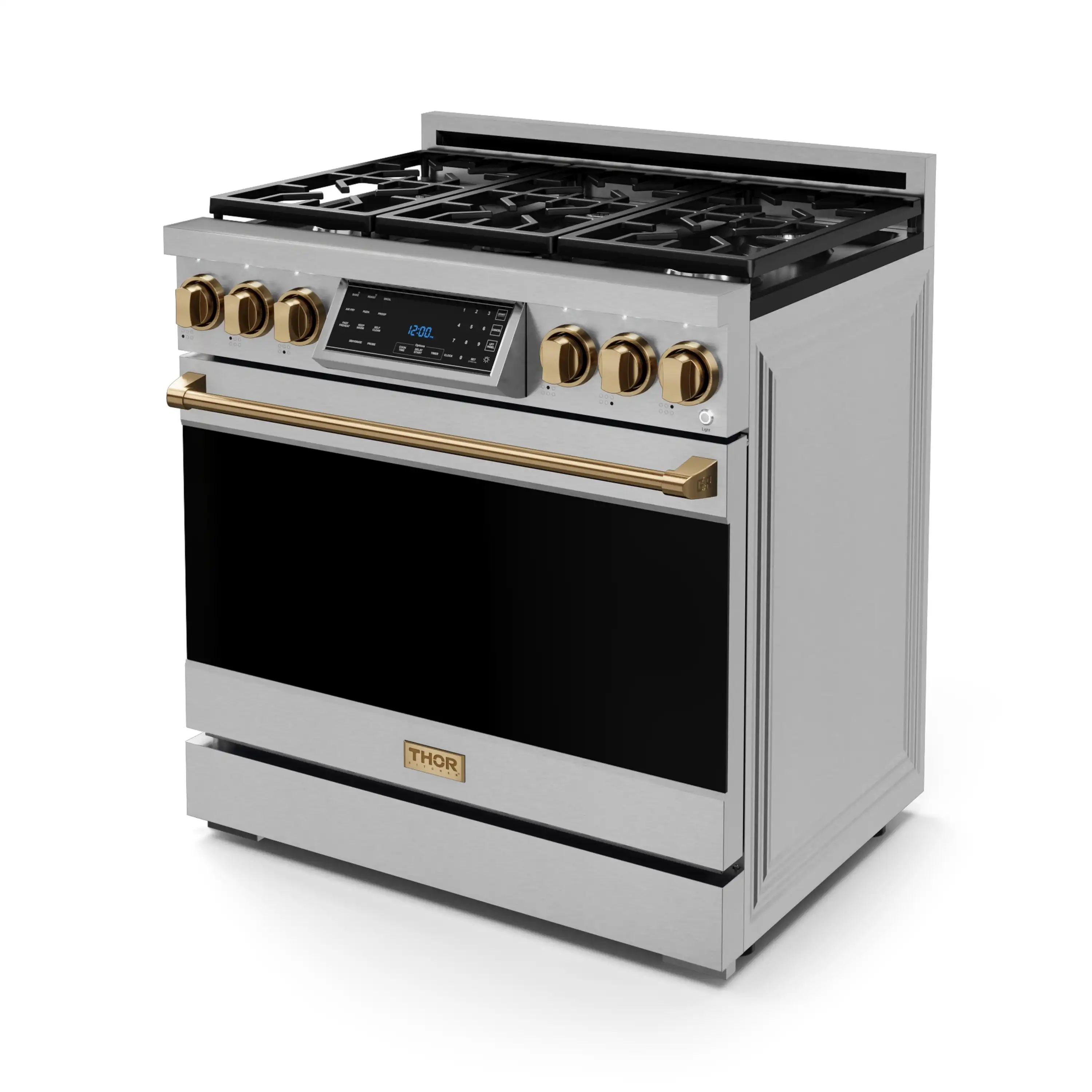 Gordon Ramsay by Thor Kitchen 36-Inch Professional Propane Gas Range with Tilt Panel Touch Control and 6.0 Cu. Ft. Self Clean Oven in Stainless Steel with Bronze Trim (RSG36LP-BRZ) - Image 8