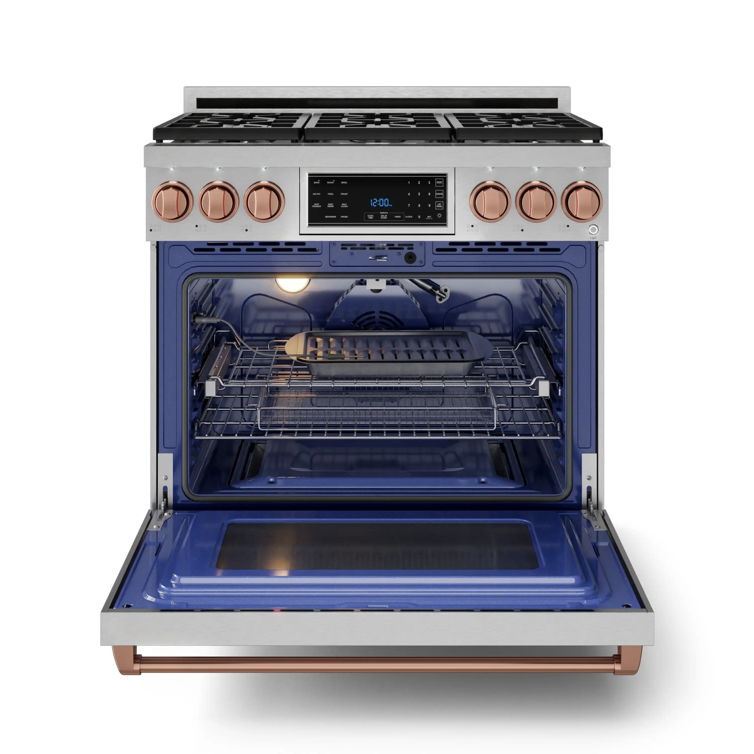 Gordon Ramsay by Thor Kitchen 36-Inch Professional Propane Gas Range with Tilt Panel Touch Control and 6.0 Cu. Ft. Self Clean Oven in Stainless Steel with Rose Gold Trim (RSG36LP-RSG) - Image 7