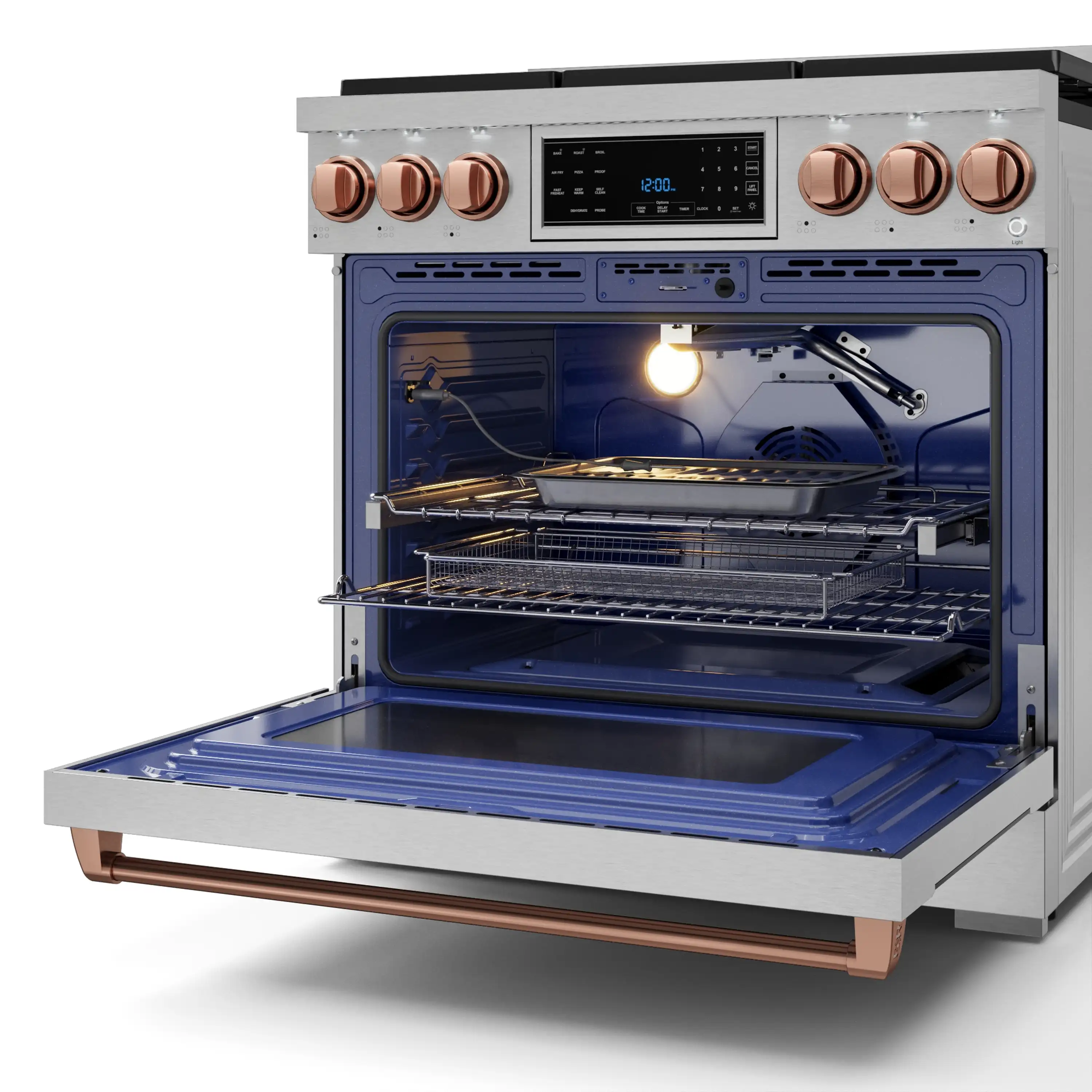 Gordon Ramsay by Thor Kitchen 36-Inch Professional Propane Gas Range with Tilt Panel Touch Control and 6.0 Cu. Ft. Self Clean Oven in Stainless Steel with Rose Gold Trim (RSG36LP-RSG) - Image 8