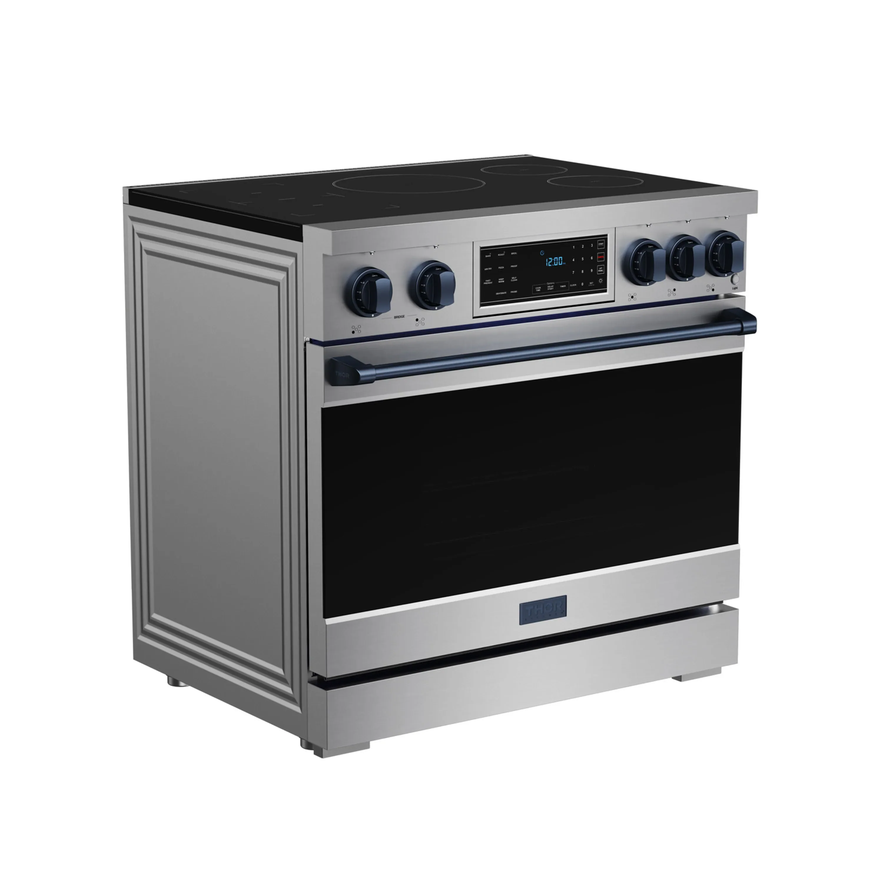 Gordon Ramsay by Thor Kitchen 36-Inch Professional Induction Range with Tilt Panel Touch Control in Stainless Steel with Blue Trim (RSI36-BLU) - Image 4