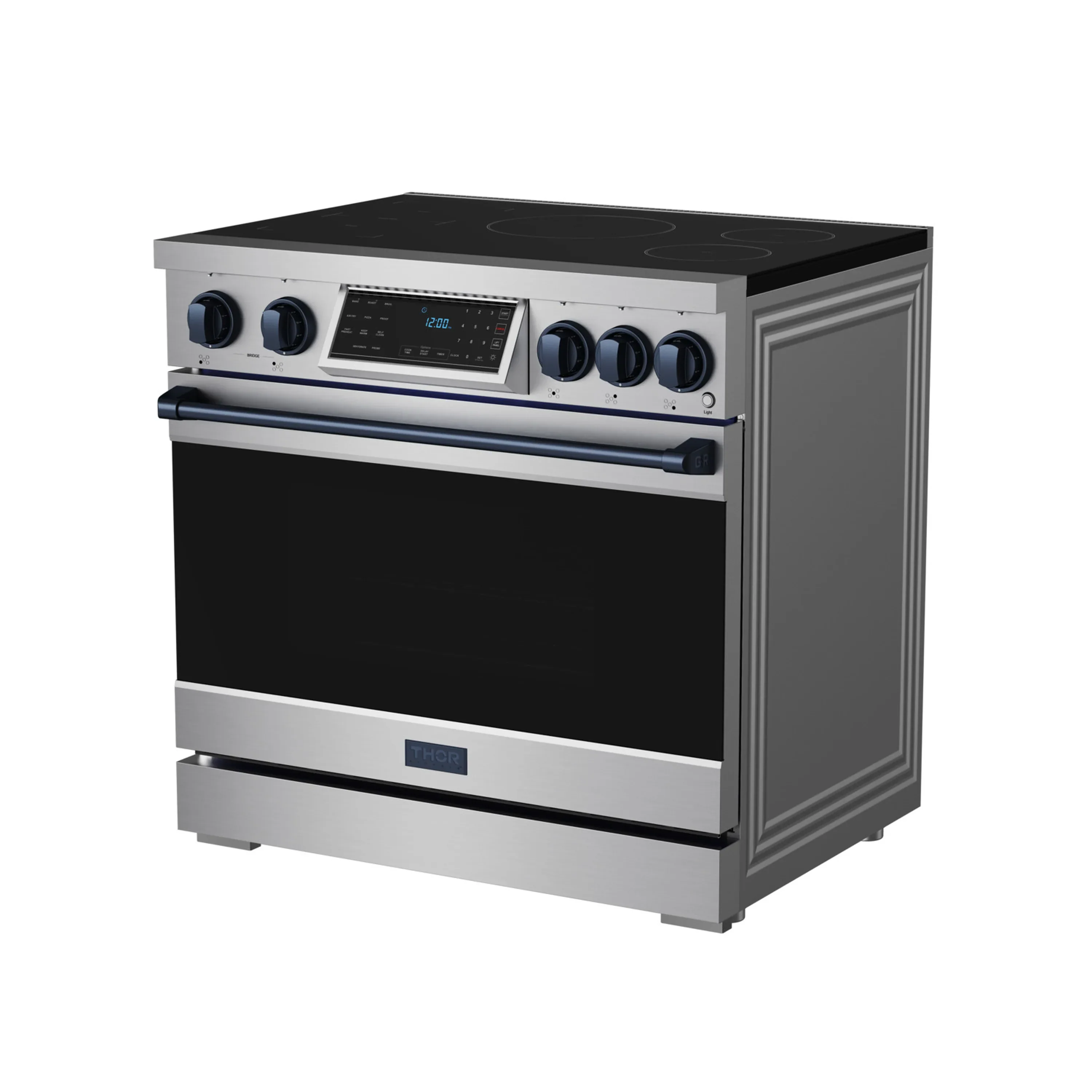 Gordon Ramsay by Thor Kitchen 36-Inch Professional Induction Range with Tilt Panel Touch Control in Stainless Steel with Blue Trim (RSI36-BLU) - Image 5
