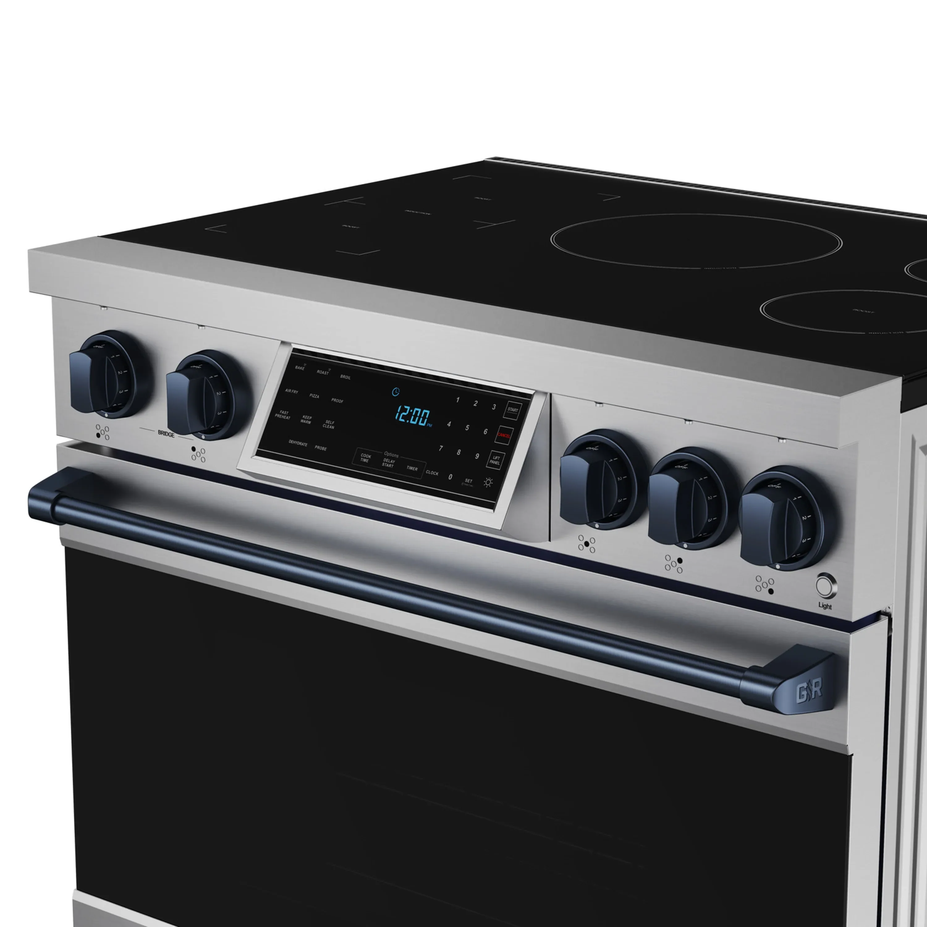 Gordon Ramsay by Thor Kitchen 36-Inch Professional Induction Range with Tilt Panel Touch Control in Stainless Steel with Blue Trim (RSI36-BLU) - Image 8