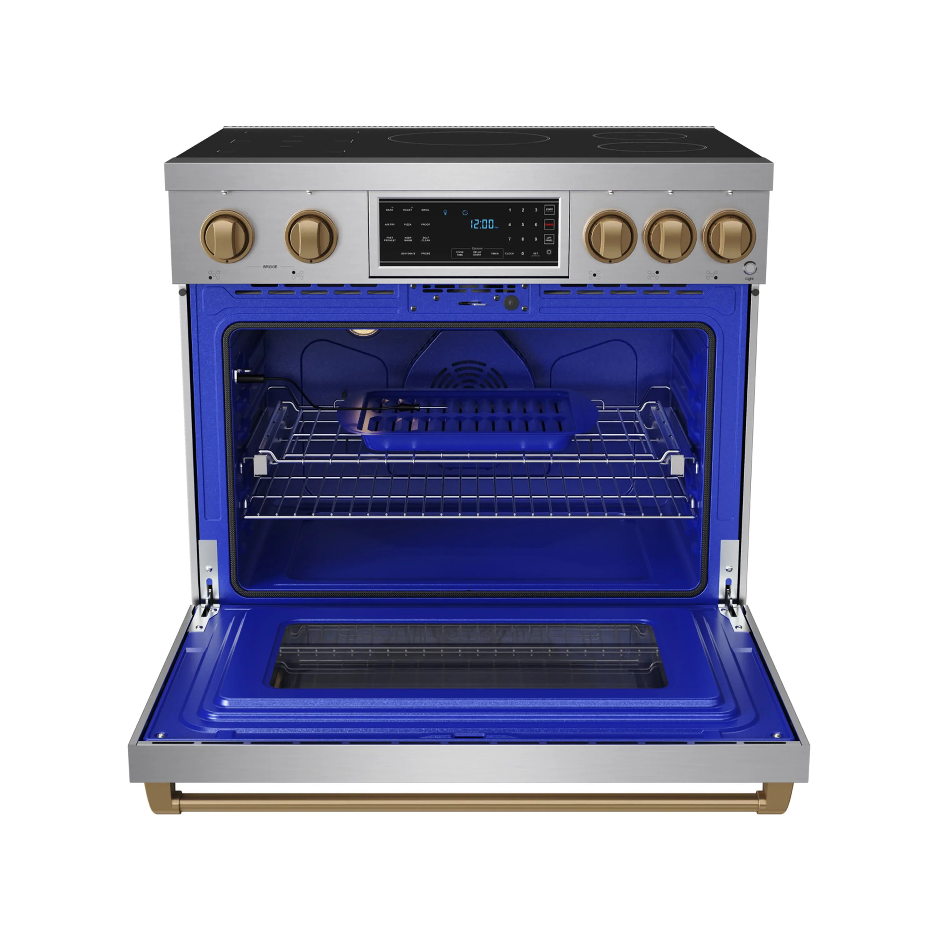 Gordon Ramsay by Thor Kitchen 36-Inch Professional Induction Range with Tilt Panel Touch Control in Stainless Steel with Bronze Trim (RSI36-BRZ) - Image 5
