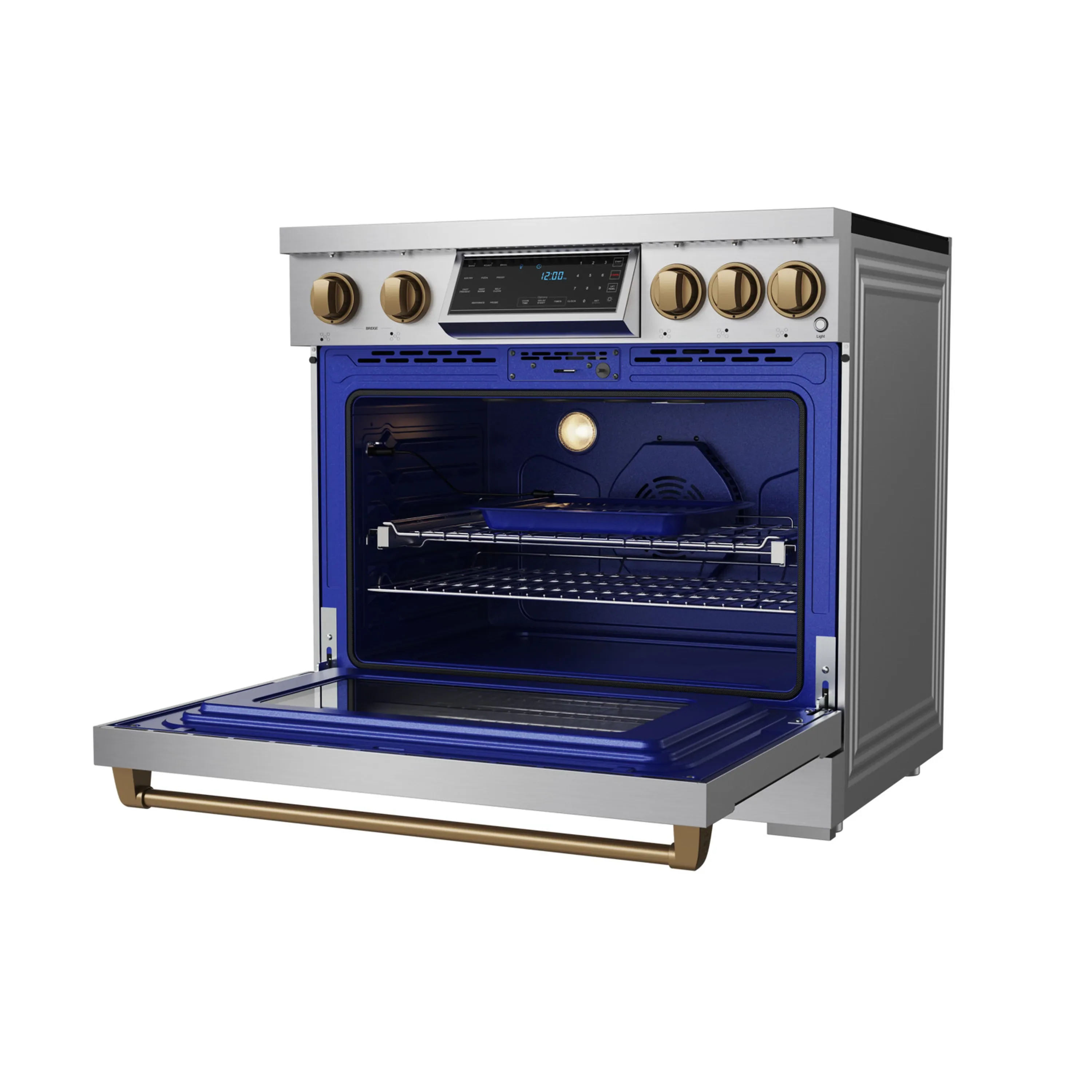Gordon Ramsay by Thor Kitchen 36-Inch Professional Induction Range with Tilt Panel Touch Control in Stainless Steel with Bronze Trim (RSI36-BRZ) - Image 6