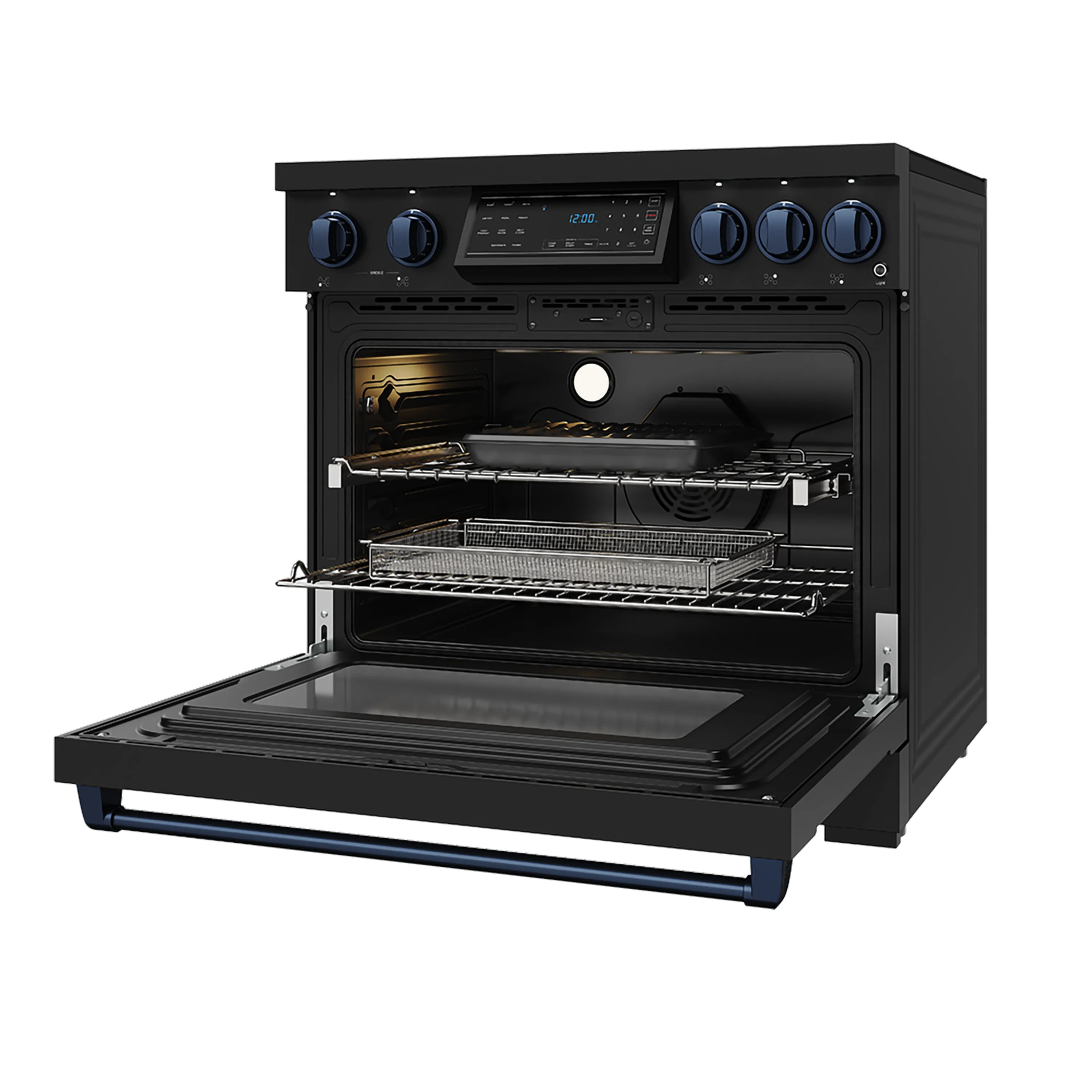 Gordon Ramsay by Thor Kitchen 36-Inch Professional Induction Range with Tilt Panel Touch Control in Black with Blue Trim (RSI36B-BLU) - Image 6