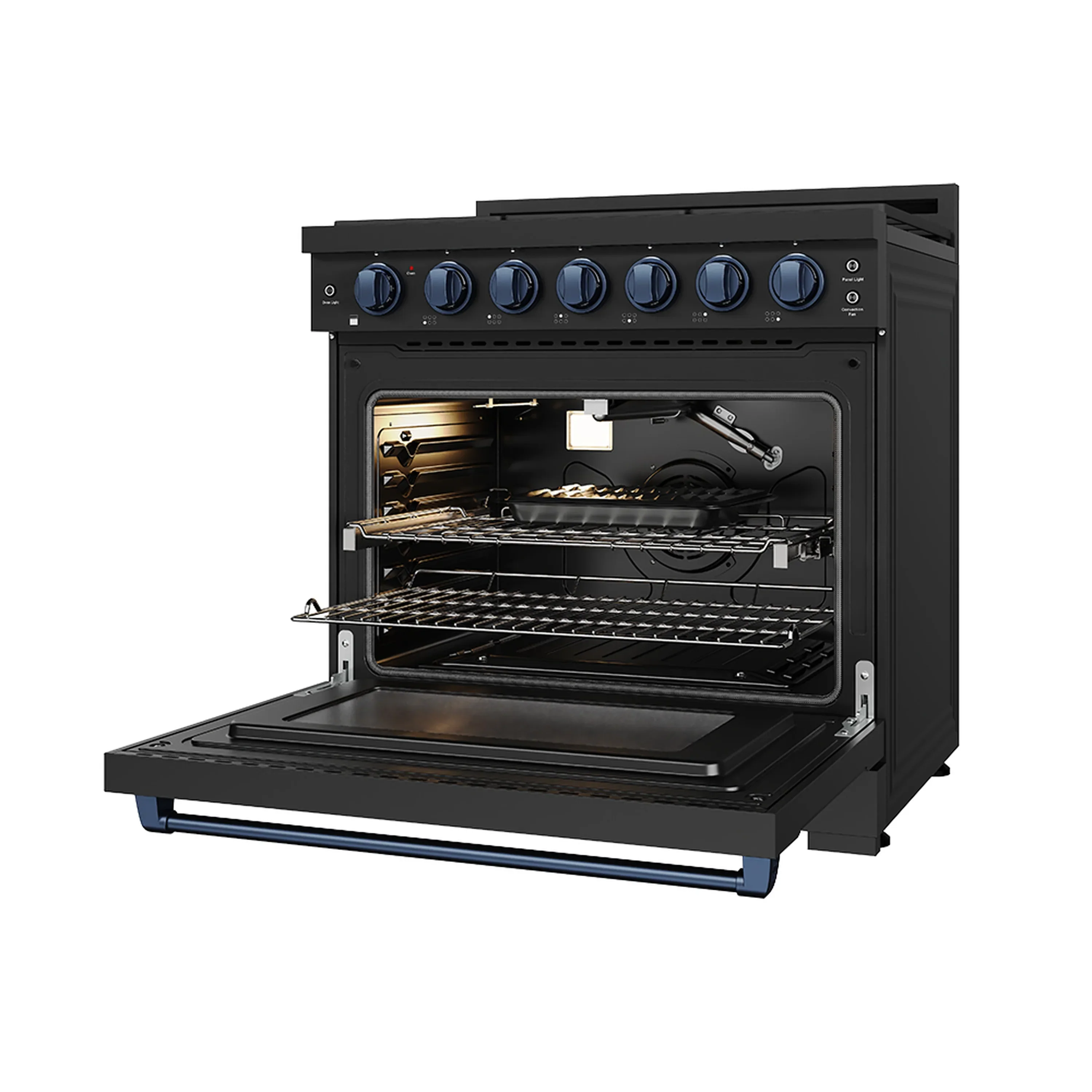 Gordon Ramsay by Thor Kitchen 36-inch Professional Natural Gas Range with Precision Knob in Black and Blue Trim (RSG36PB-BLU) - Image 6