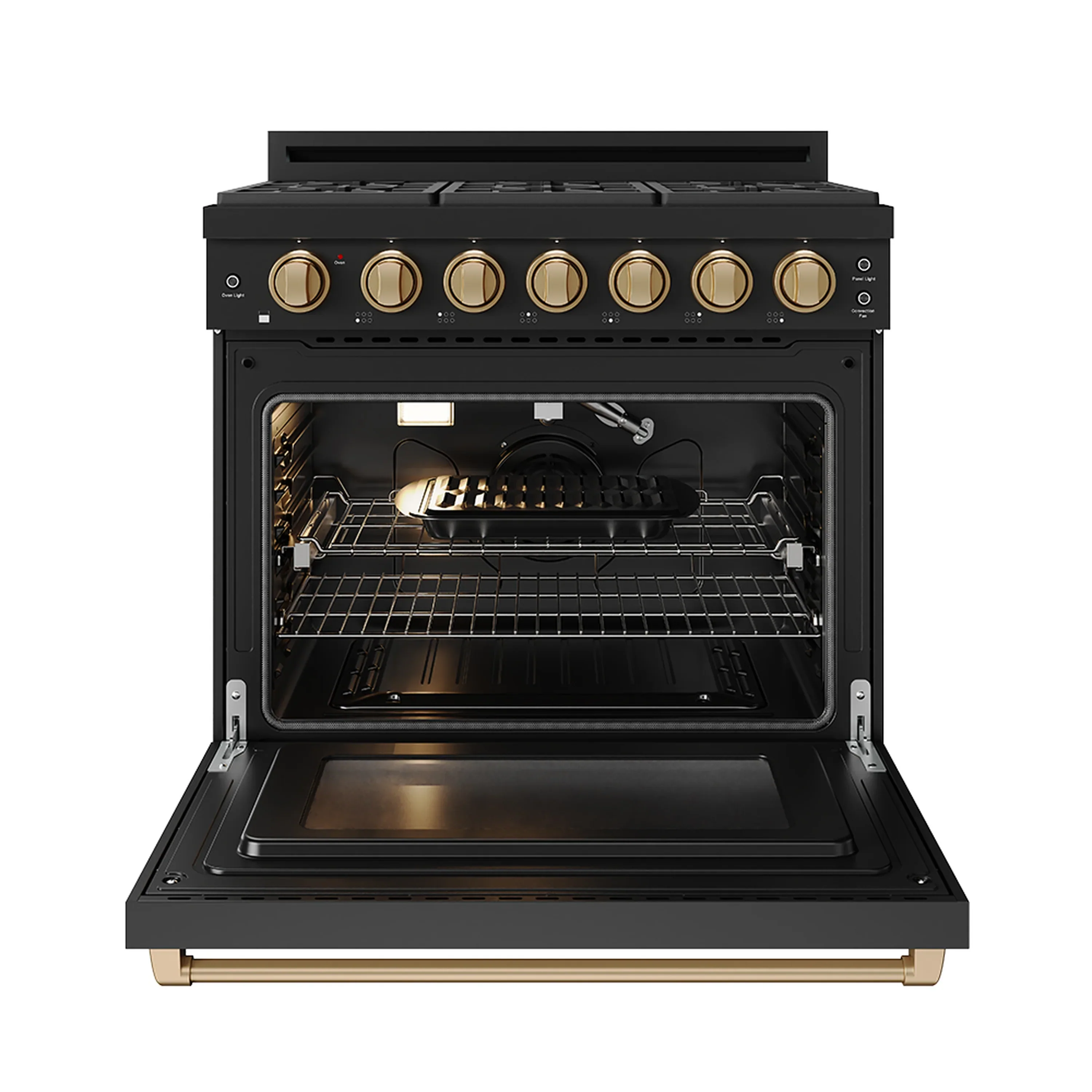 Gordon Ramsay by Thor Kitchen 36-inch Professional Natural Gas Range with Precision Knob in Black and Bronze Trim (RSG36PB-BRZ) - Image 5