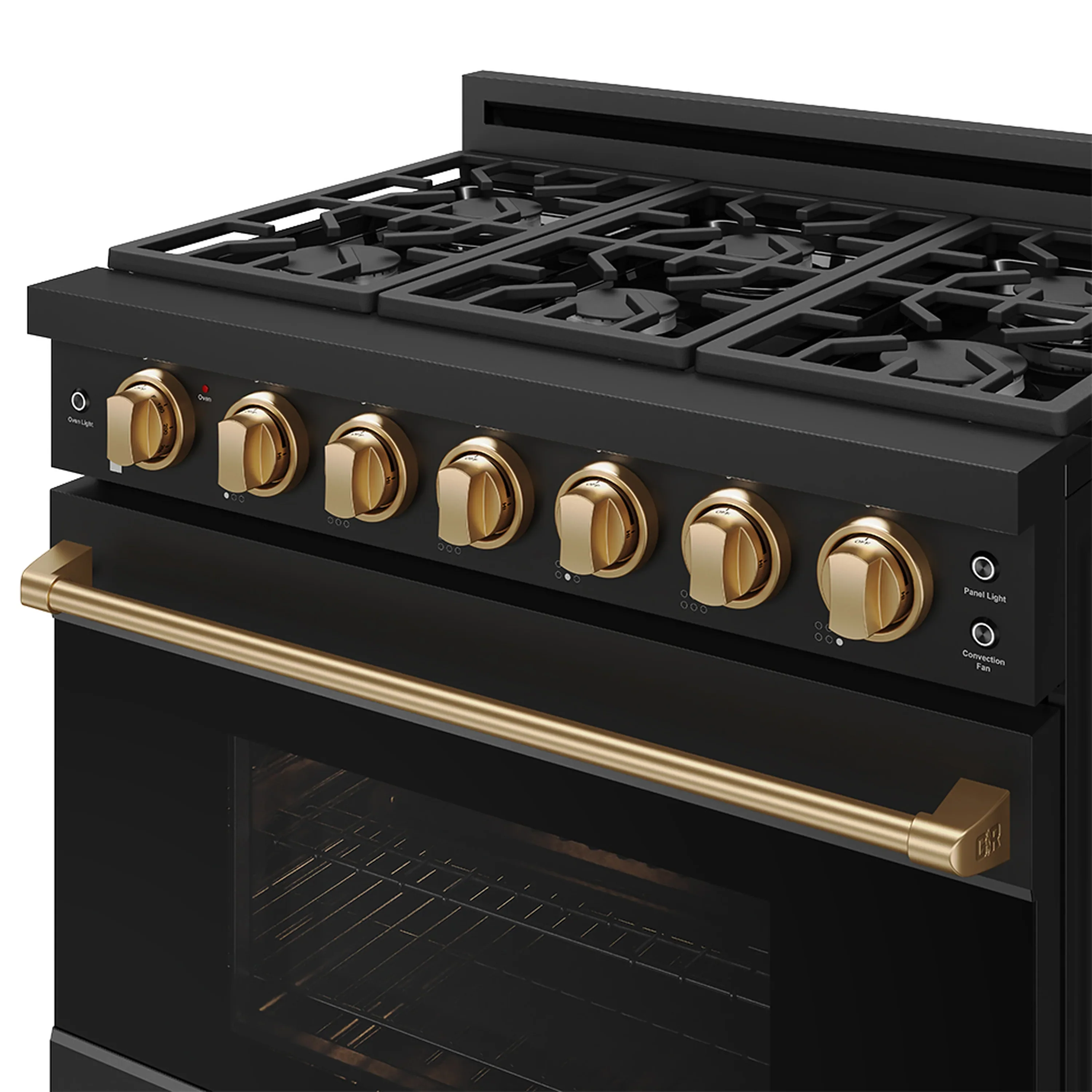 Gordon Ramsay by Thor Kitchen 36-inch Professional Natural Gas Range with Precision Knob in Black and Bronze Trim (RSG36PB-BRZ) - Image 7