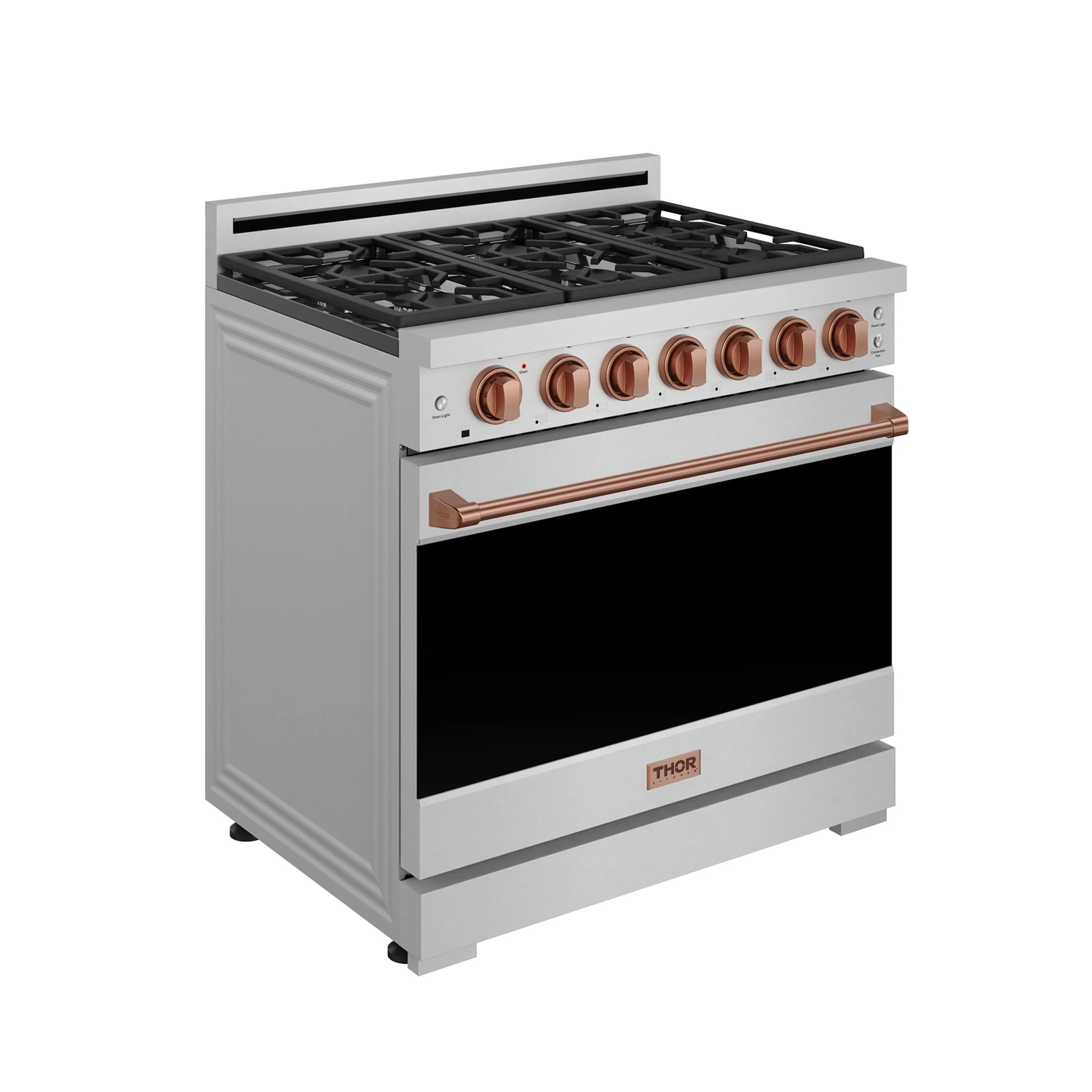 Gordon Ramsay by Thor Kitchen 36-inch Professional Propane Gas Range with Precision Knob in Stainless Steel and Rose Gold Trim (RSG36PLP-RSG) - Image 3