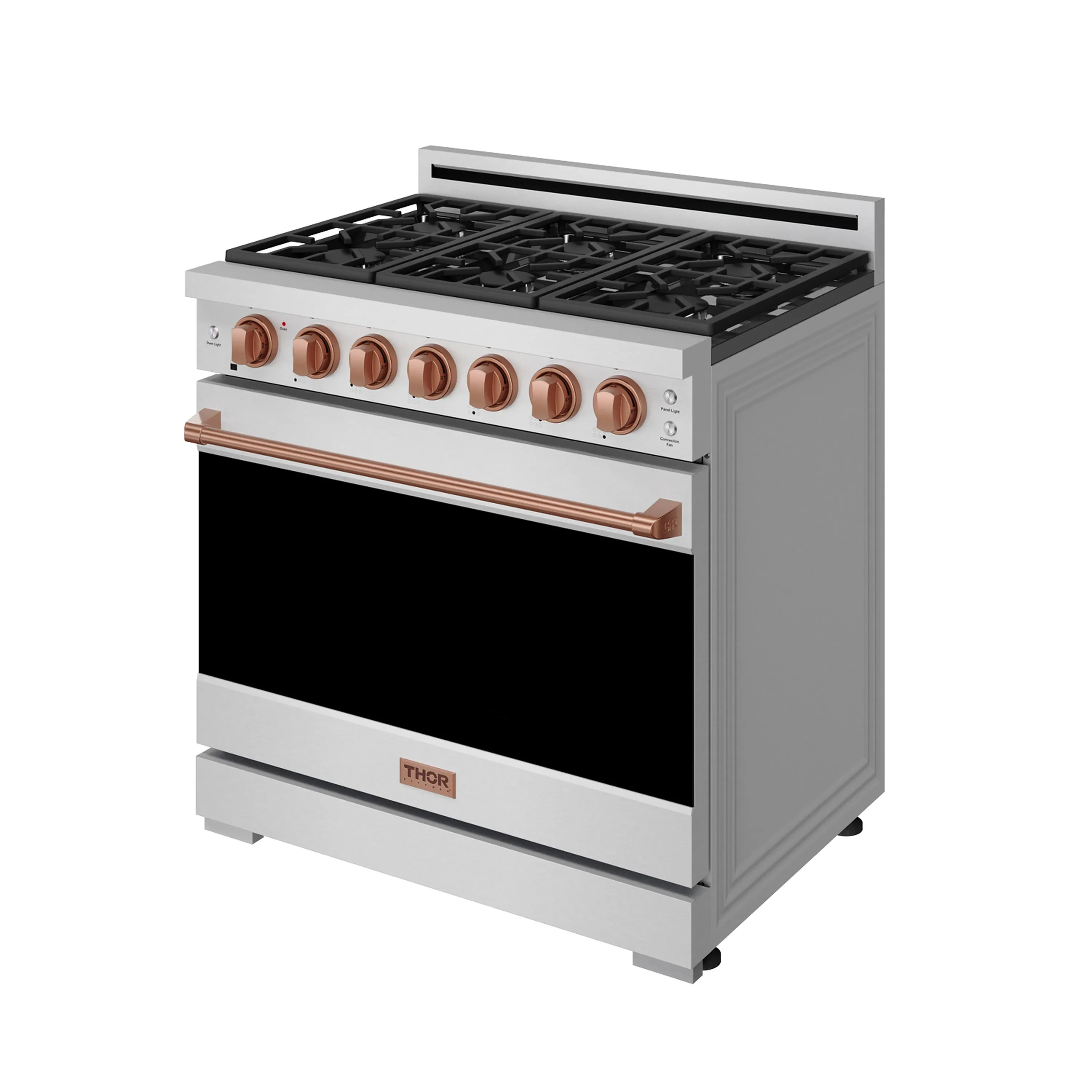 Gordon Ramsay by Thor Kitchen 36-inch Professional Propane Gas Range with Precision Knob in Stainless Steel and Rose Gold Trim (RSG36PLP-RSG) - Image 4