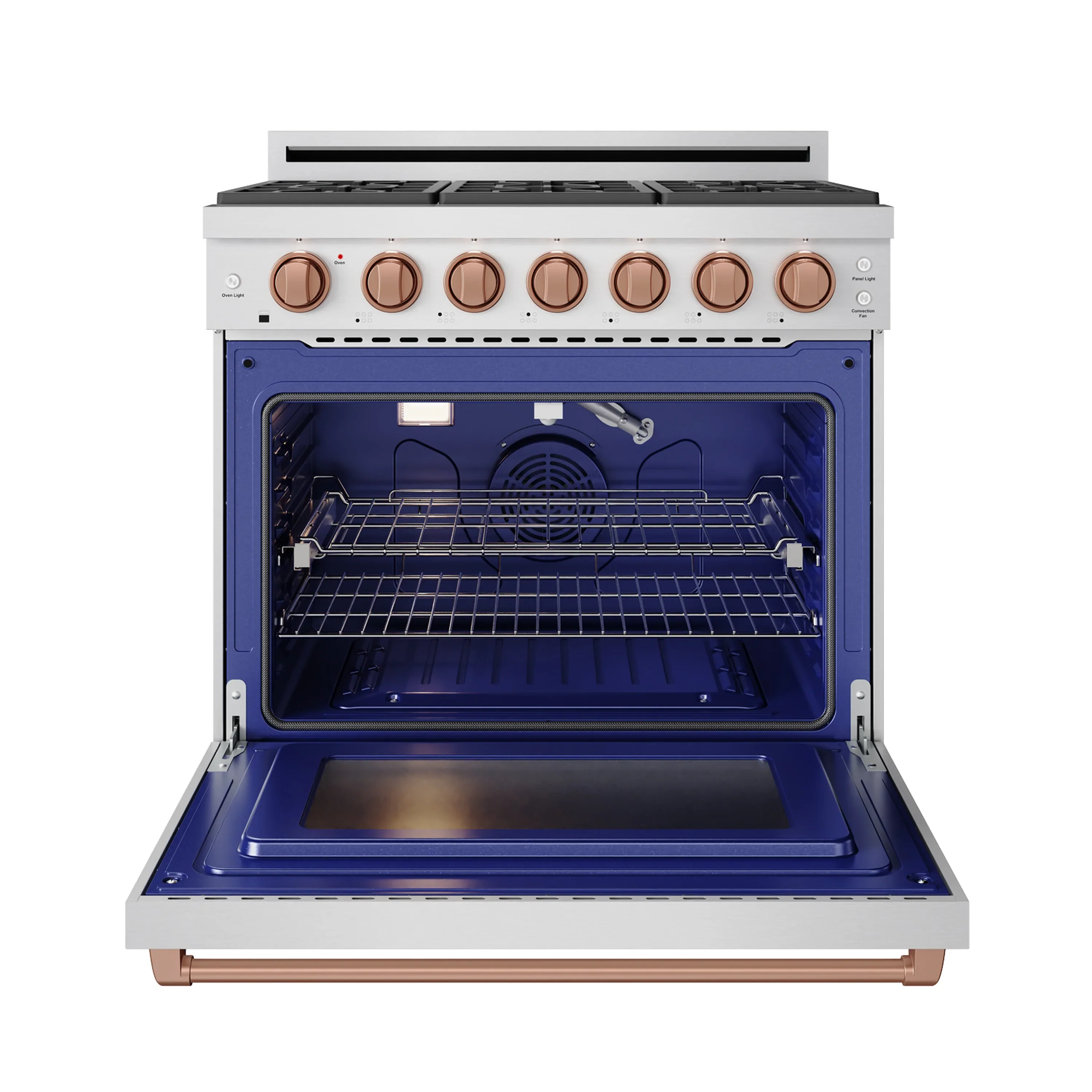Gordon Ramsay by Thor Kitchen 36-inch Professional Propane Gas Range with Precision Knob in Stainless Steel and Rose Gold Trim (RSG36PLP-RSG) - Image 6