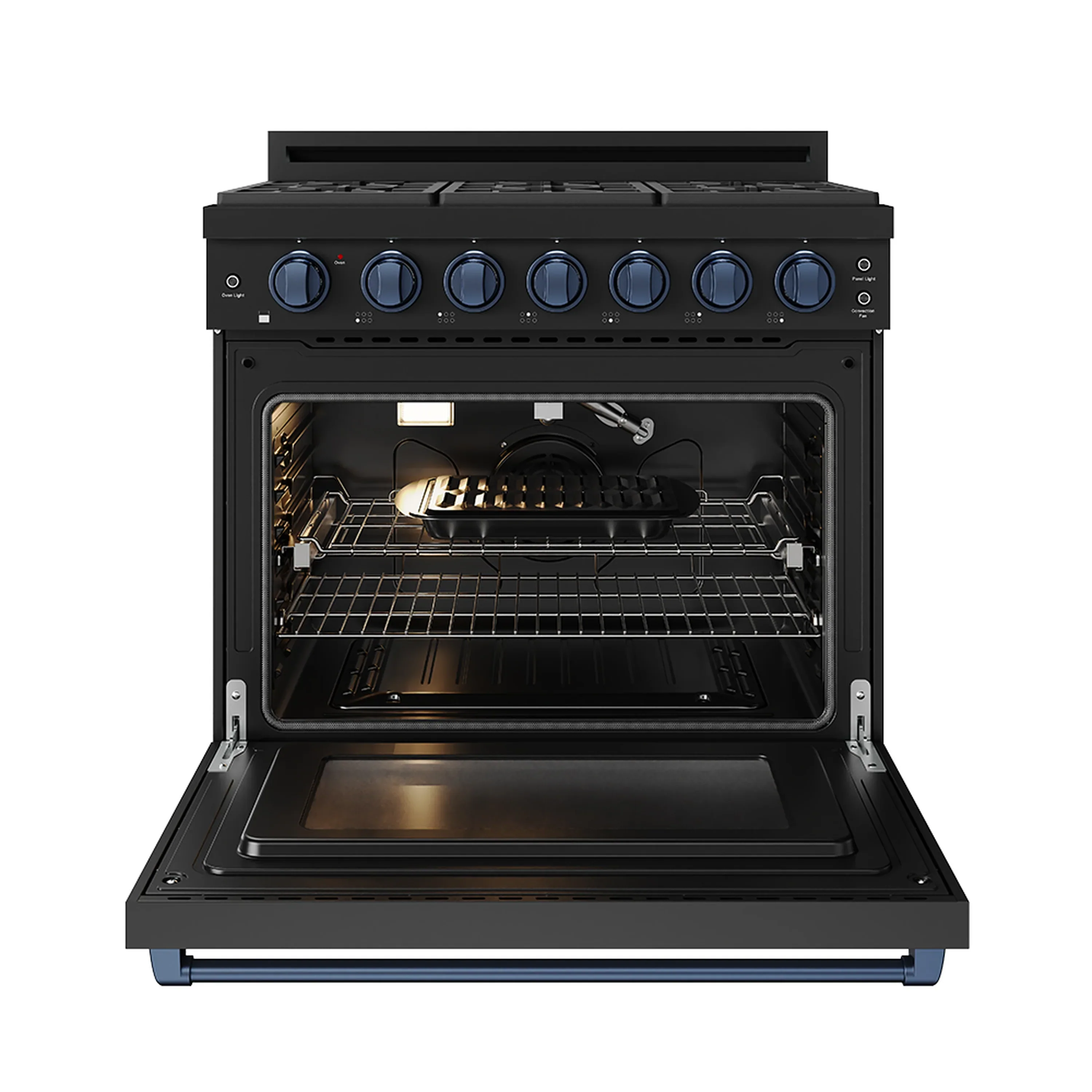 Gordon Ramsay by Thor Kitchen 36-inch Professional Propane Gas Range with Precision Knob in Black and Blue Trim (RSG36PBLP-BLU) - Image 5