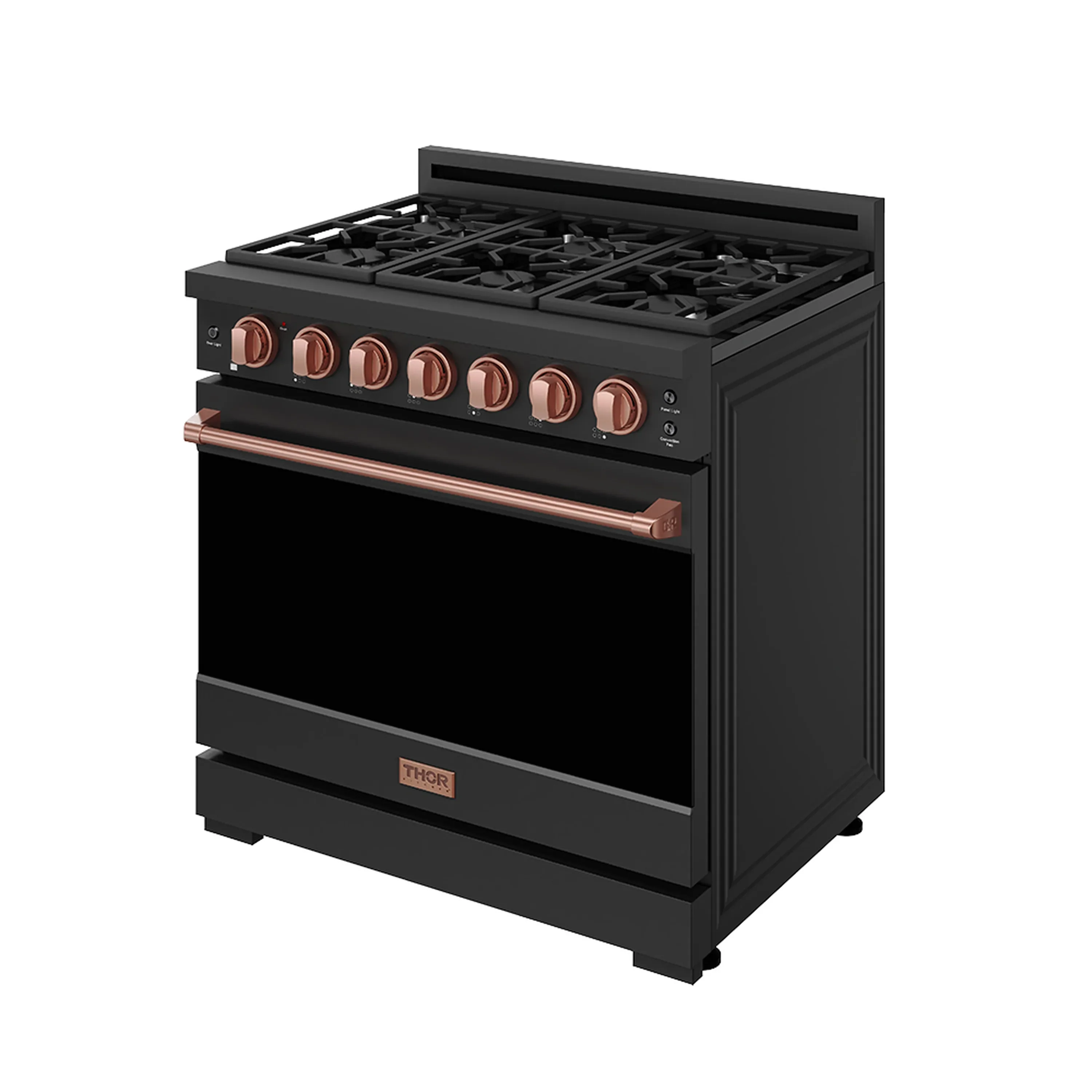 Gordon Ramsay by Thor Kitchen 36-inch Professional Propane Gas Range with Precision Knob in Black and Rose Gold Trim (RSG36PBLP-RSG) - Image 4