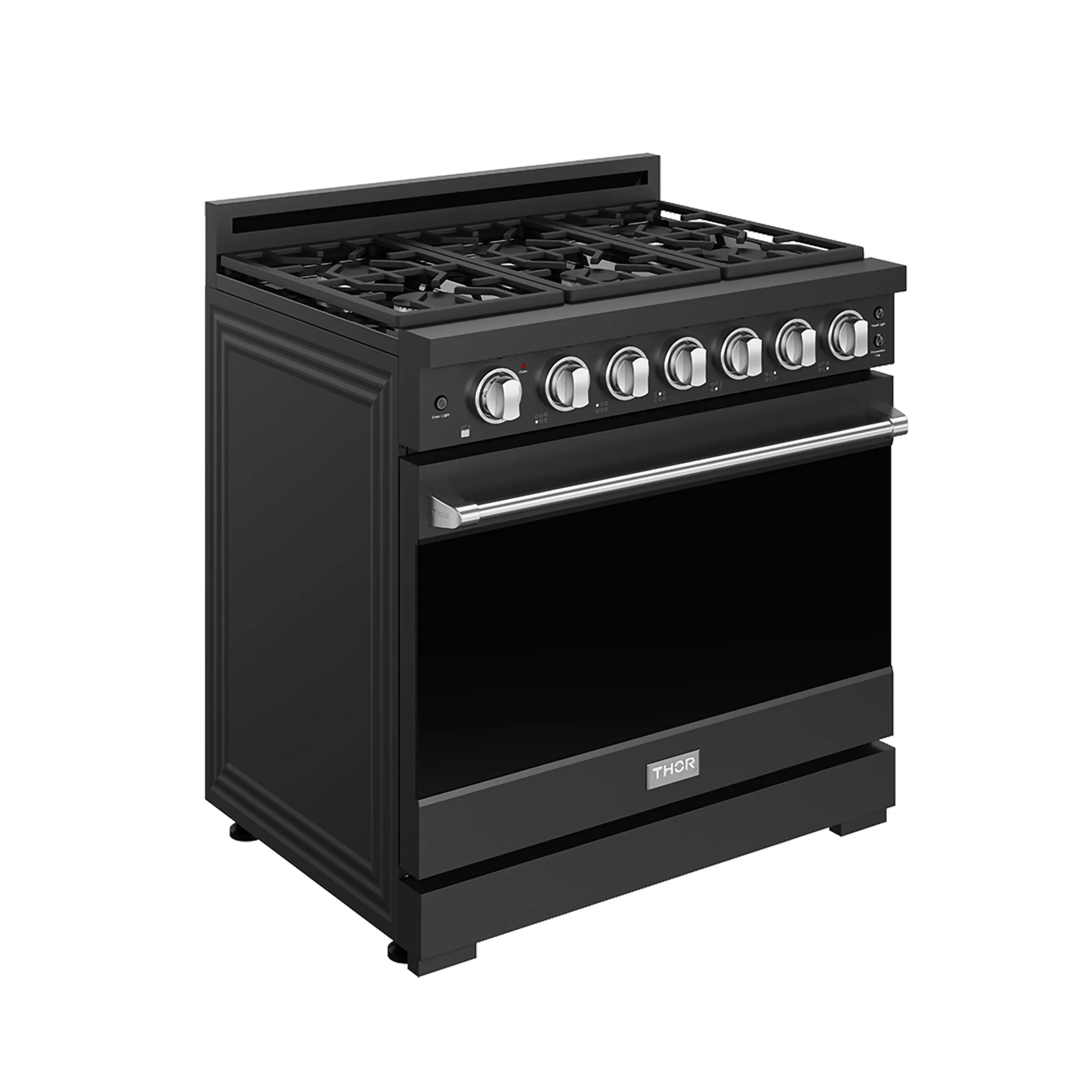 Gordon Ramsay by Thor Kitchen 36-inch Professional Natural Gas Range with Precision Knob Oven in Black and Stainless Steel Trim (RSG36PB-SS) - Image 3