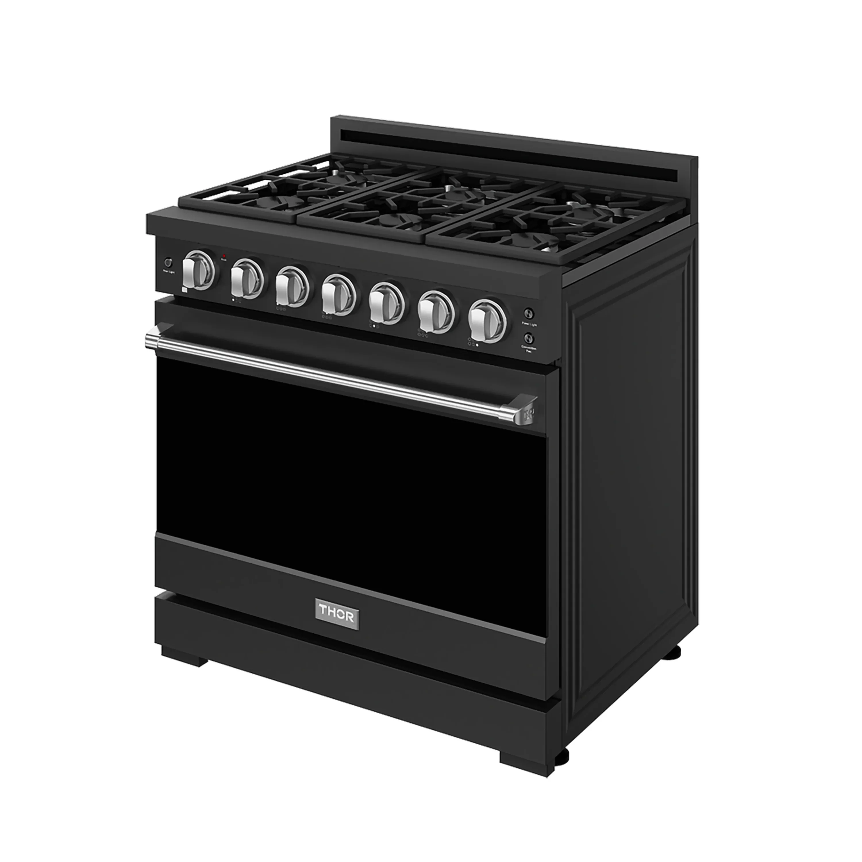 Gordon Ramsay by Thor Kitchen 36-inch Professional Natural Gas Range with Precision Knob Oven in Black and Stainless Steel Trim (RSG36PB-SS) - Image 4