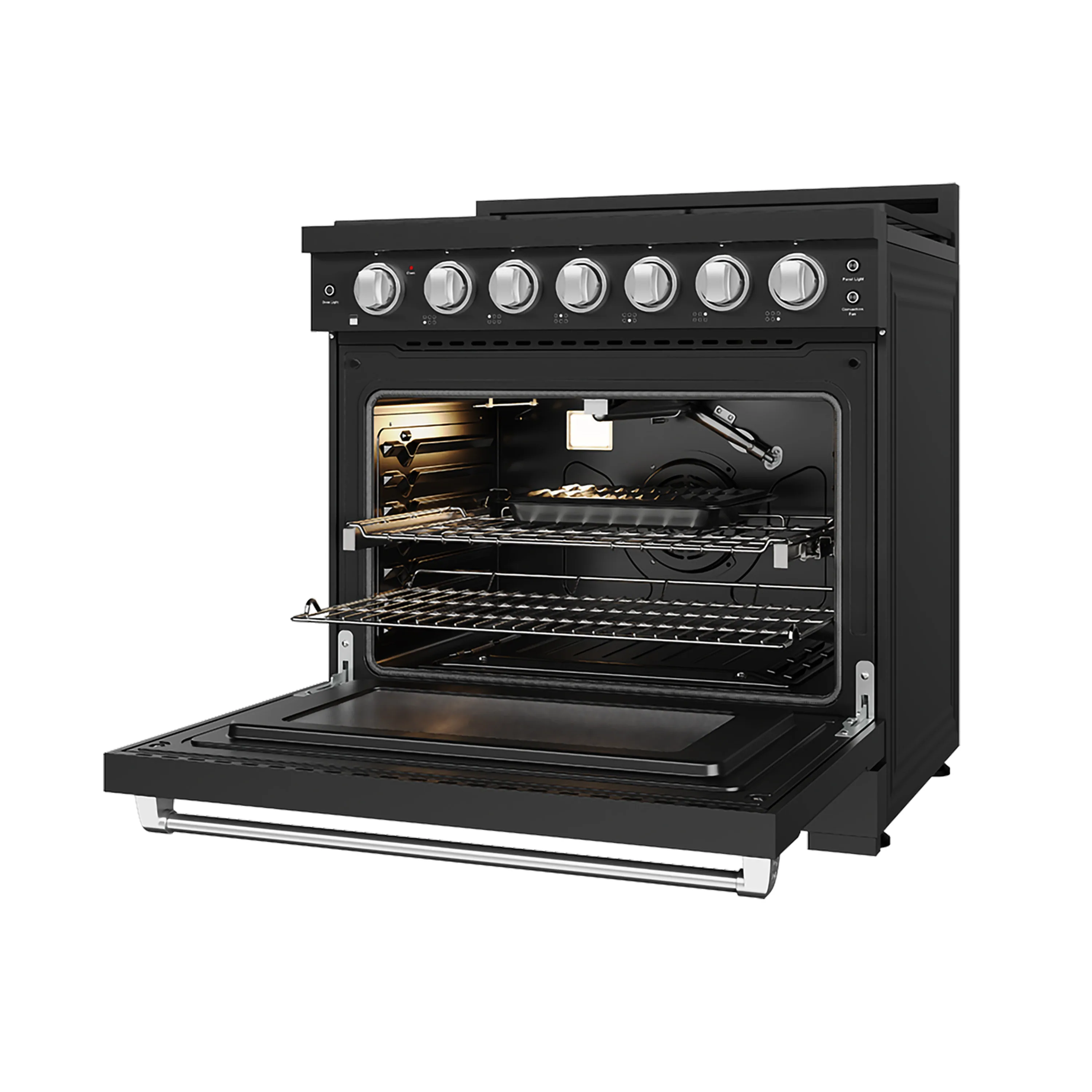 Gordon Ramsay by Thor Kitchen 36-inch Professional Natural Gas Range with Precision Knob Oven in Black and Stainless Steel Trim (RSG36PB-SS) - Image 6