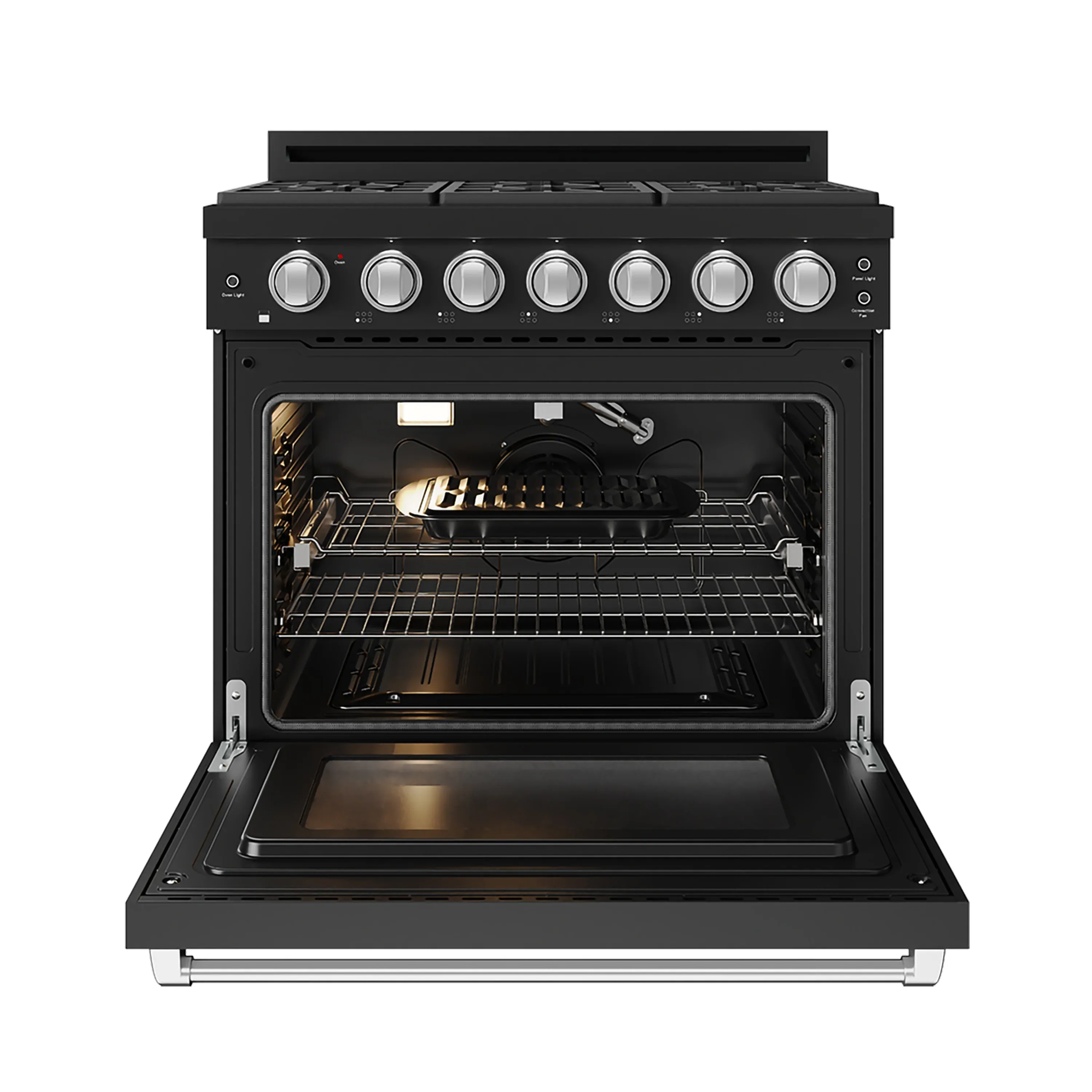 Gordon Ramsay by Thor Kitchen 36-inch Professional Natural Gas Range with Precision Knob Oven in Black and Stainless Steel Trim (RSG36PB-SS) - Image 5