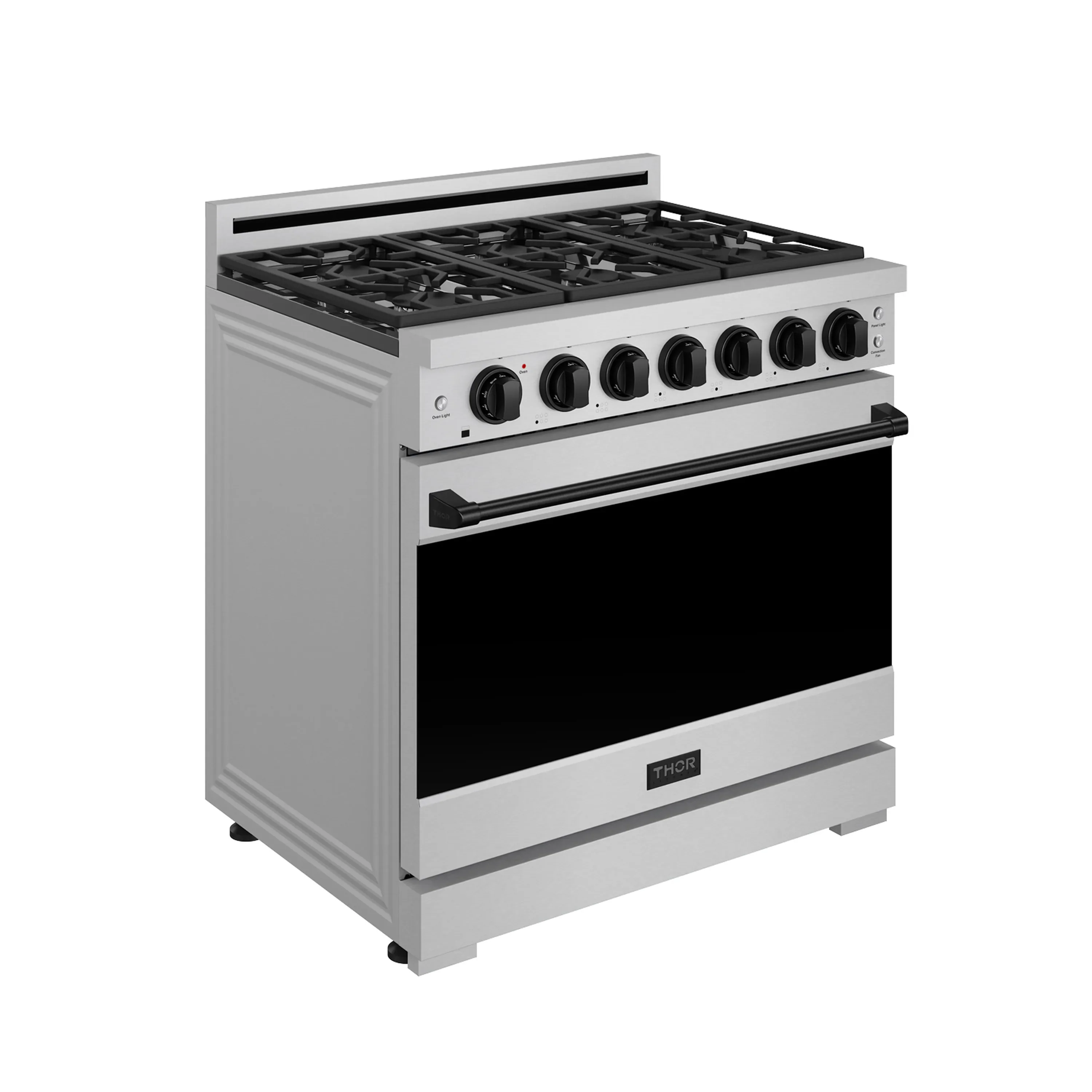 Gordon Ramsay by Thor Kitchen 36-inch Professional Propane Gas Range with Precision Knob in Stainless Steel and Black Trim (RSG36PLP-BLK) - Image 3