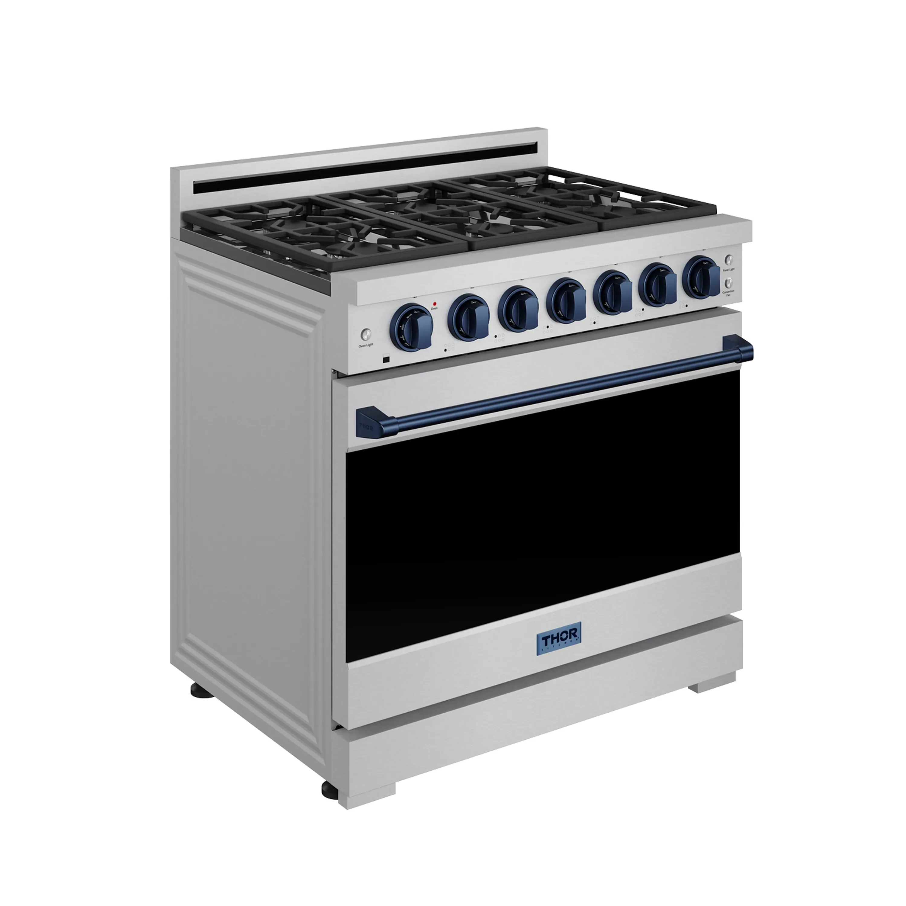 Gordon Ramsay by Thor Kitchen 36-inch Professional Propane Gas Range with Precision Knob in Stainless Steel and Blue Trim (RSG36PLP-BLU) - Image 3