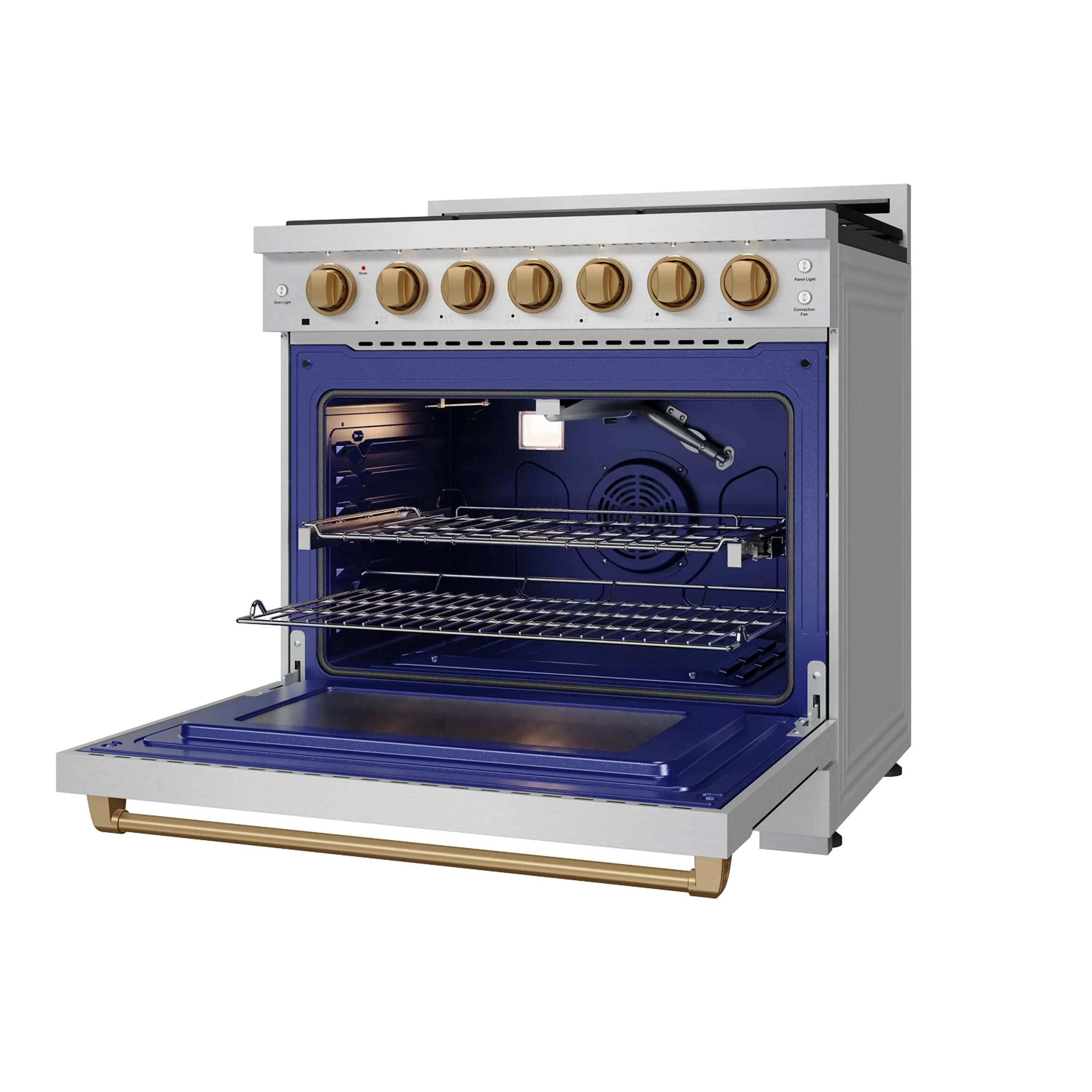 Gordon Ramsay by Thor Kitchen 36-inch Professional Natural Gas Range with Precision Knob in Stainless Steel and Bronze Trim (RSG36P-BRZ) - Image 6