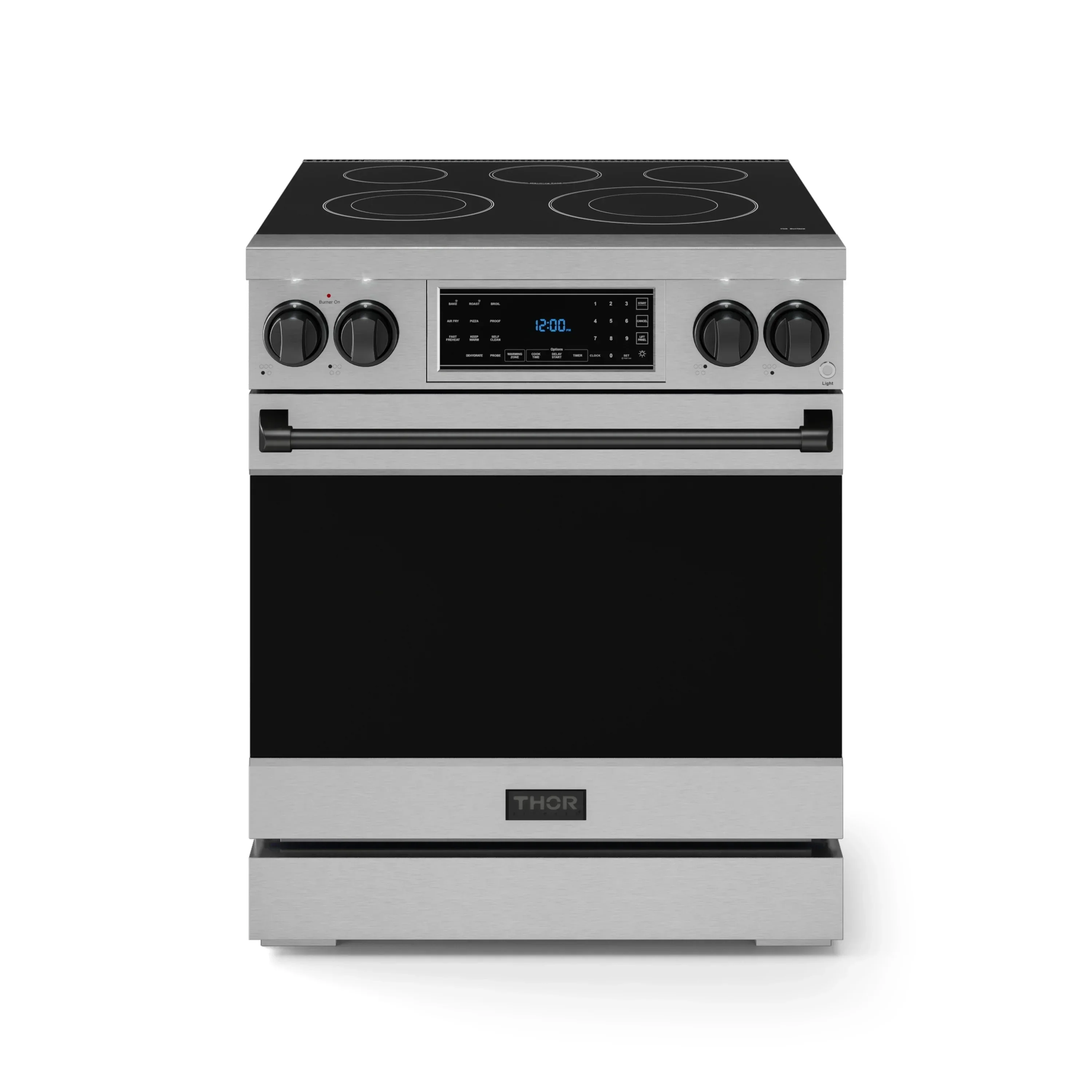 Gordon Ramsay by Thor Kitchen 4-Piece Appliance Package -  30-Inch Electric Range,  Wall Mount Range Hood, 36-Inch French Door Refrigerator, and Dishwasher in Stainless Steel with Black Trim - Image 4